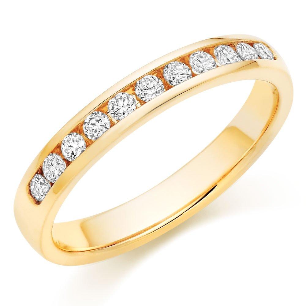 Beaverbrooks 18ct Yellow Gold Diamond 3mm Half Eternity Ring