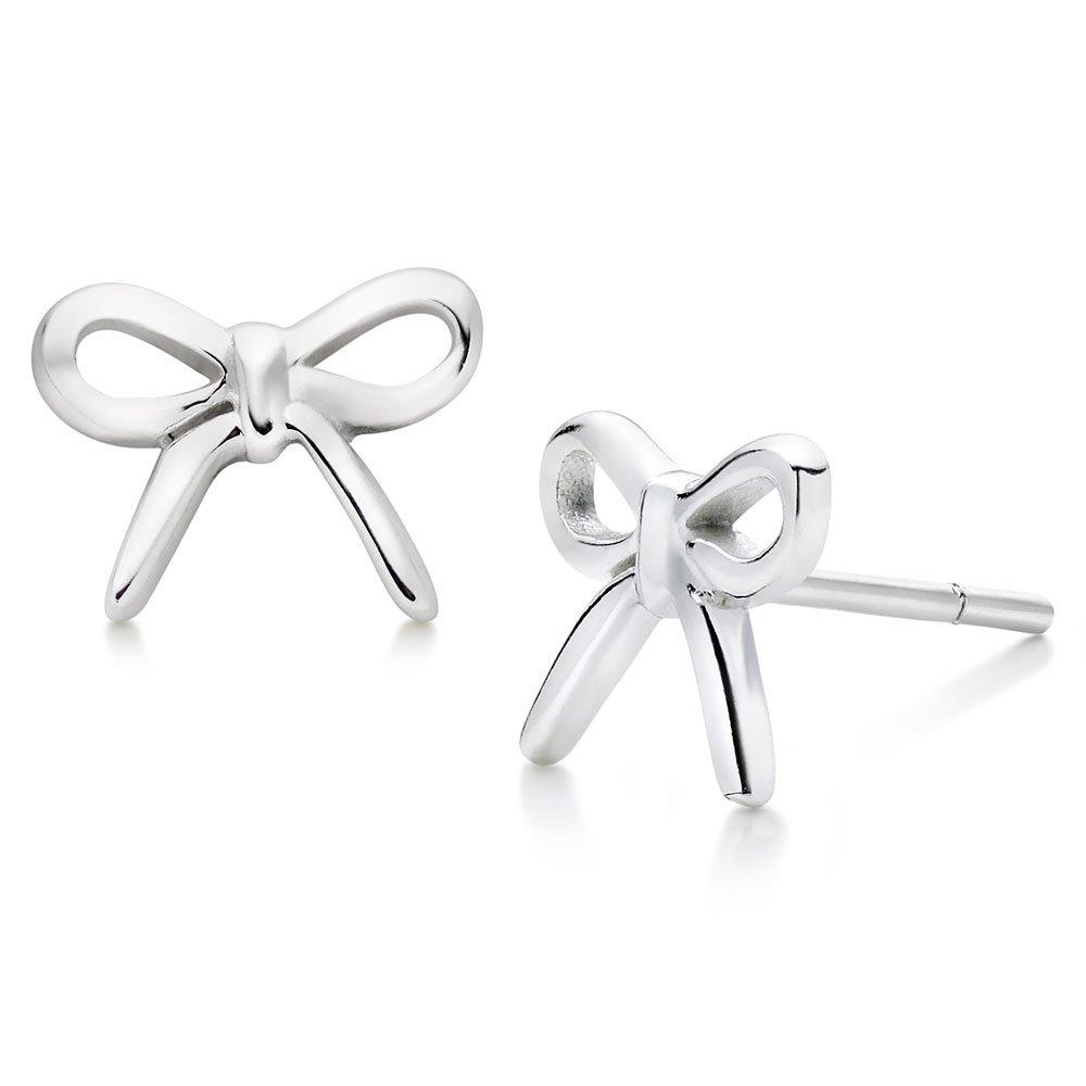 Beaverbrooks Mini B Silver Bow Earrings