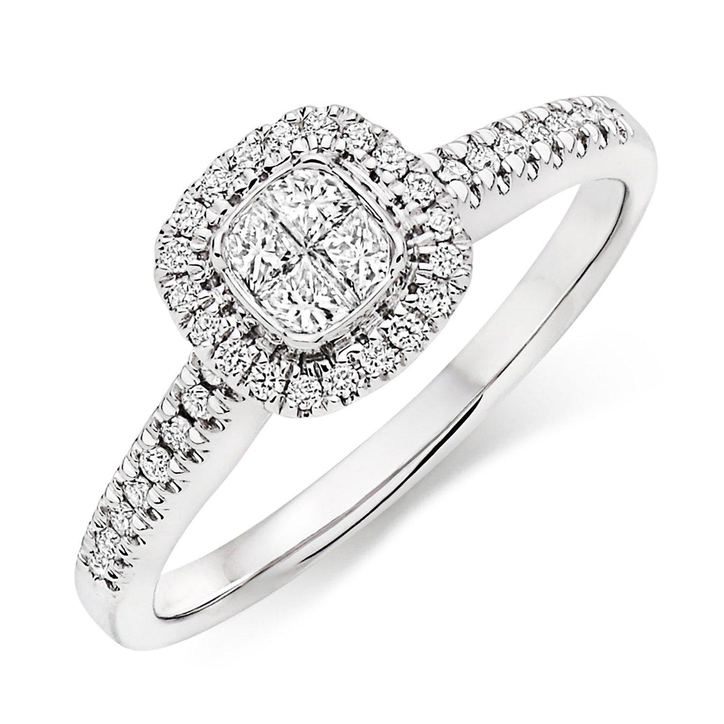 Beaverbrooks Platinum Diamond Halo Ring