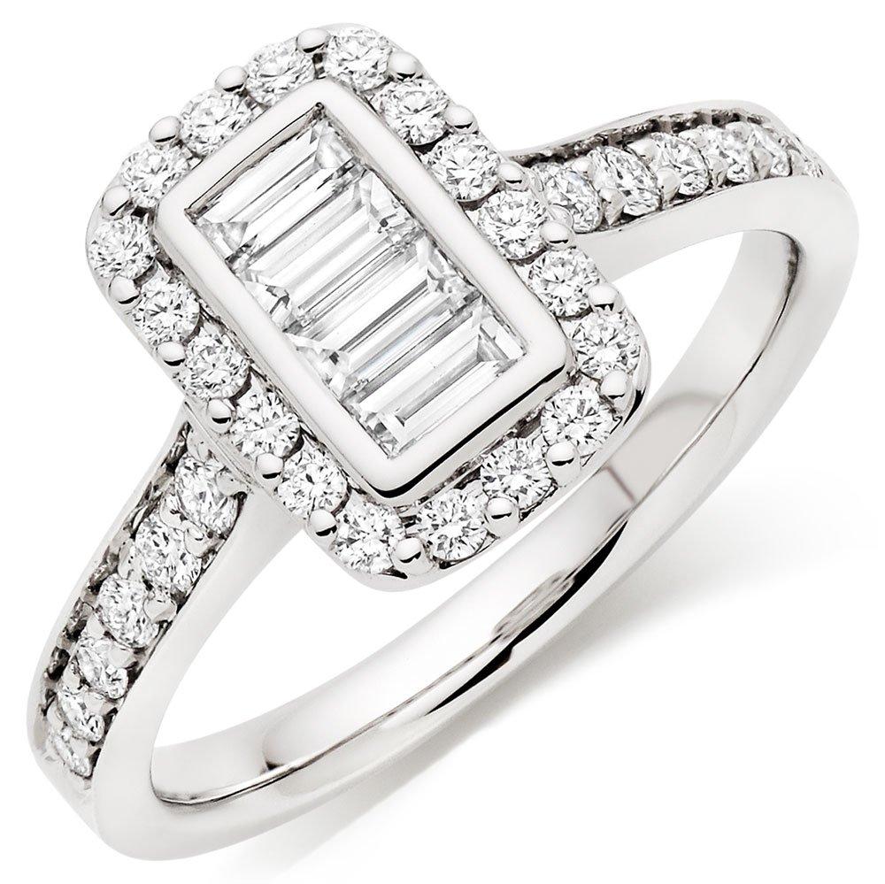Beaverbrooks Platinum Diamond Halo Ring