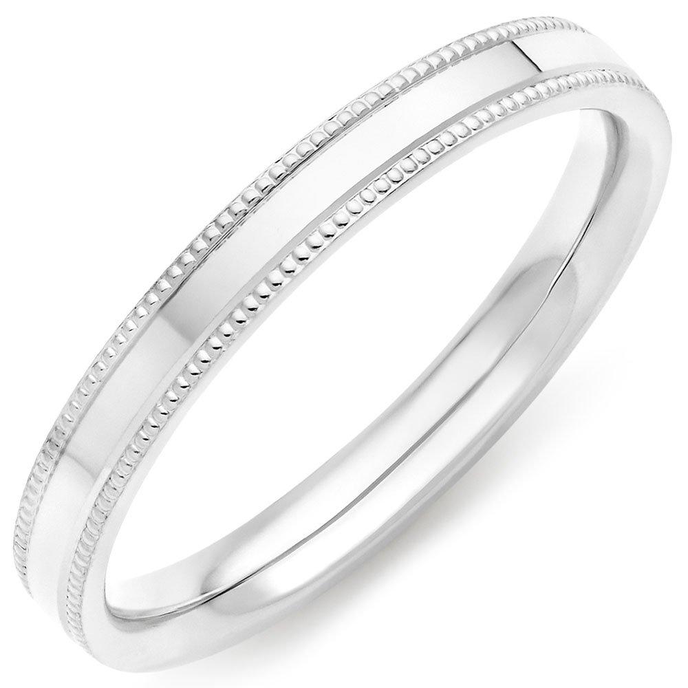 Beaverbrooks 9ct White Gold 2.5mm Vintage Ladies Wedding Ring