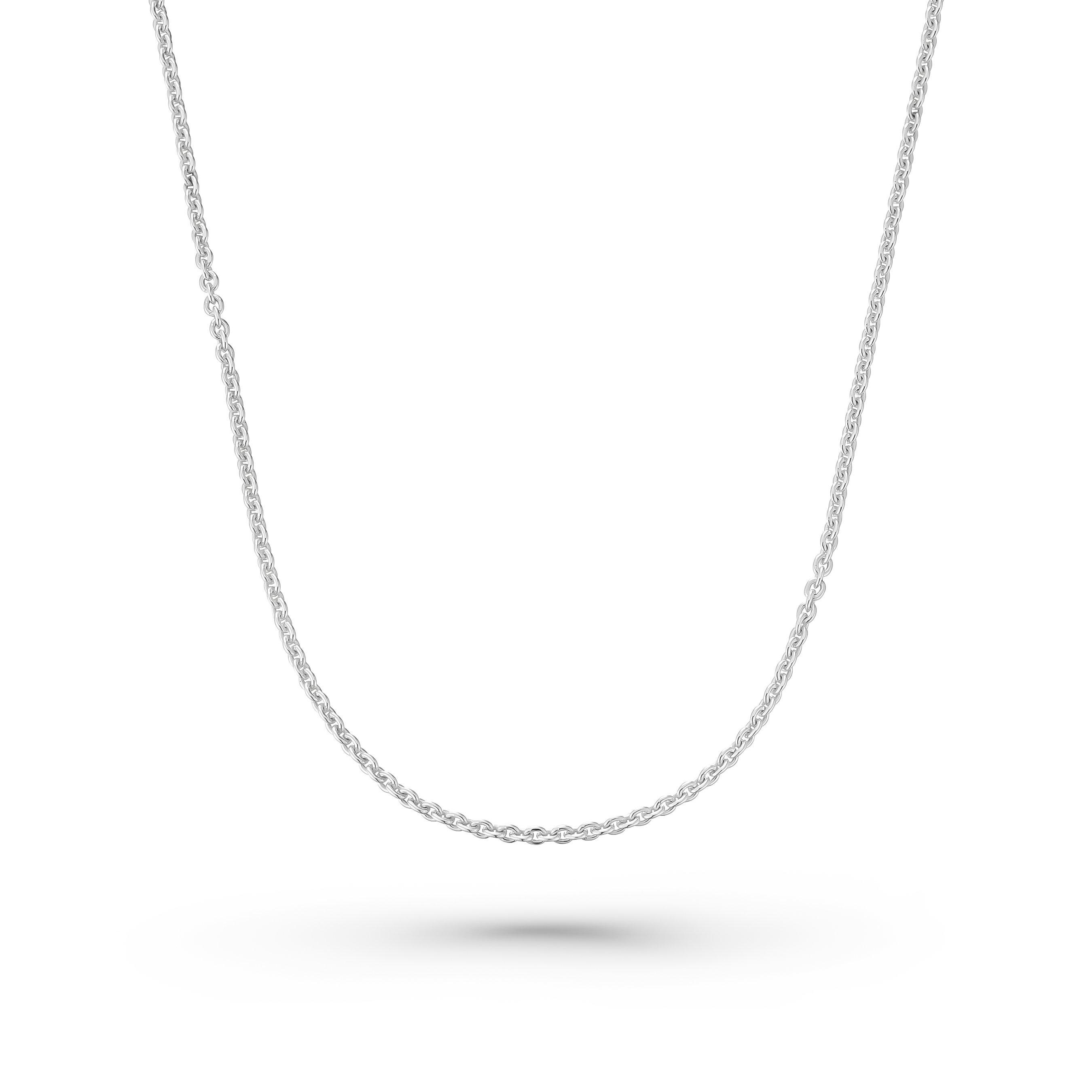 Beaverbrooks Mini B Silver Rhodium Plated Trace Chain 35cm