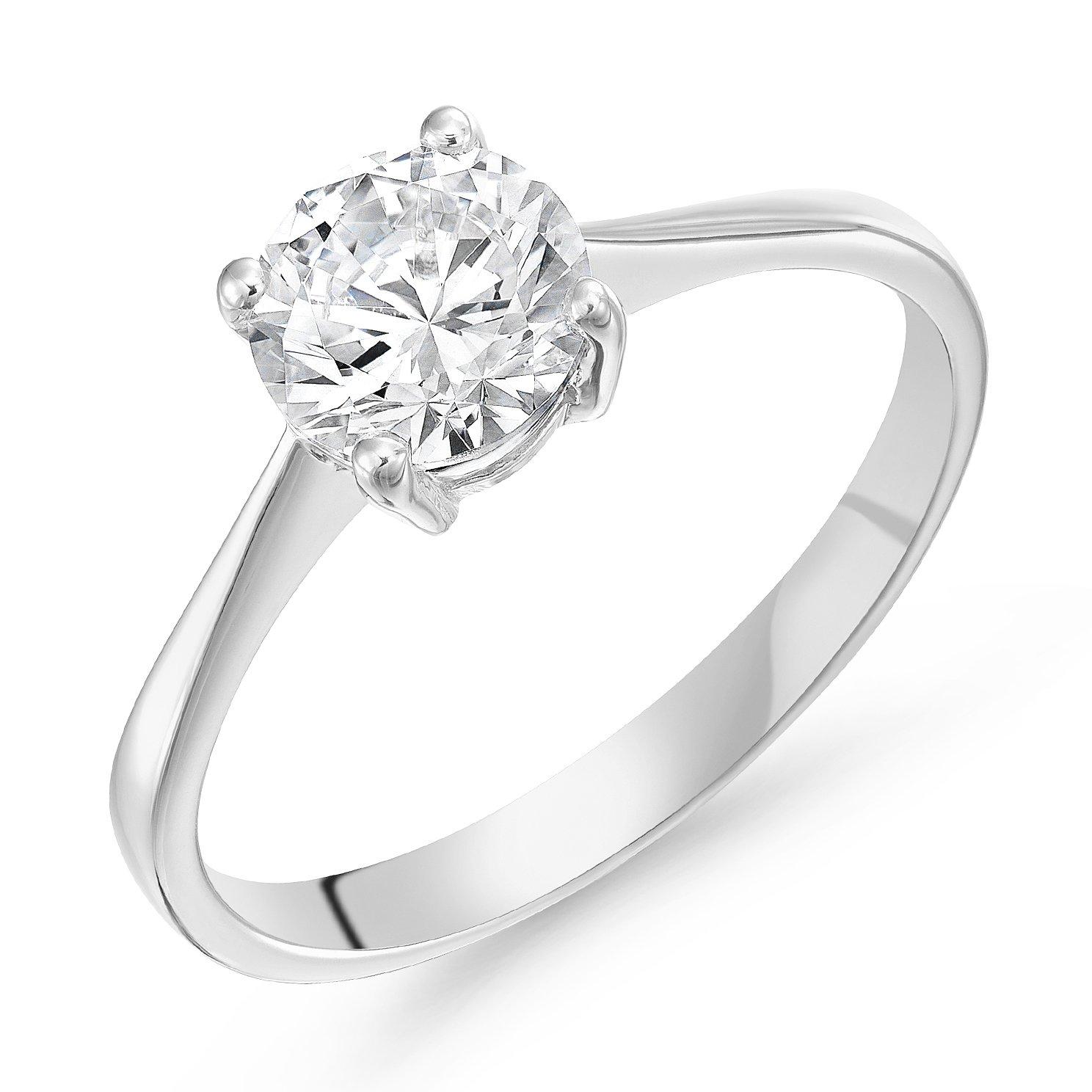 Beaverbrooks Silver Cubic Zirconia Solitaire Ring