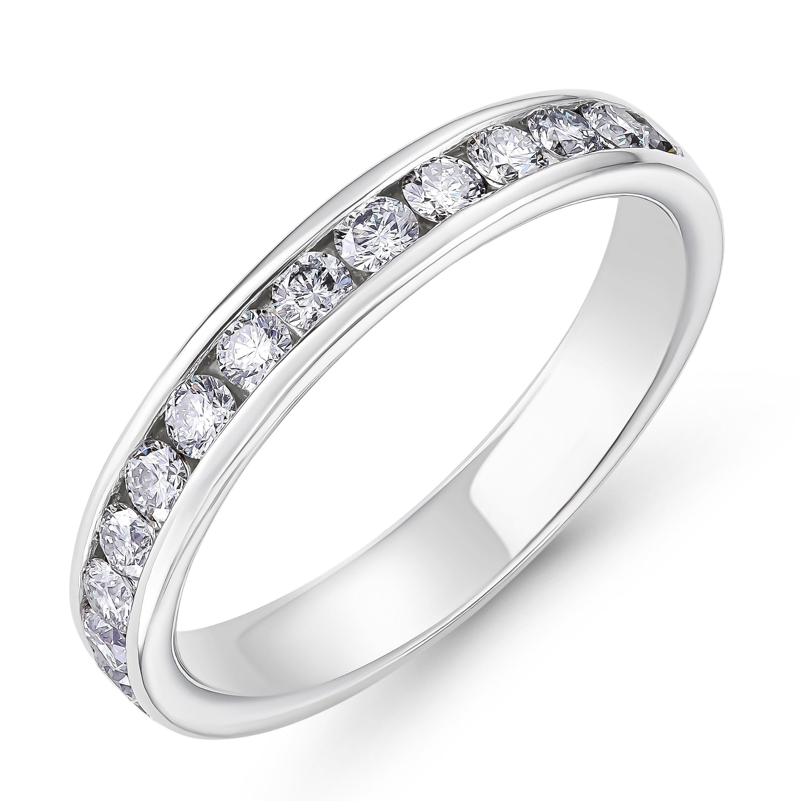Beaverbrooks Platinum Diamond Half Eternity Ring