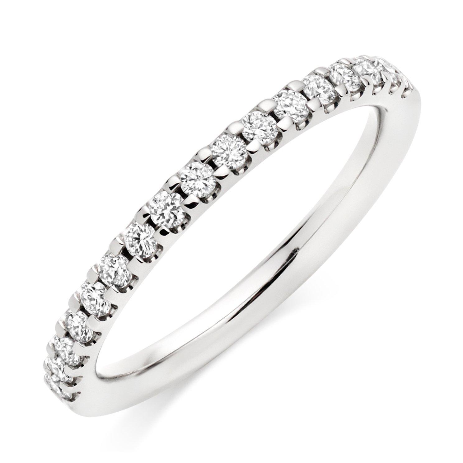 Beaverbrooks Platinum Diamond 2mm Half Eternity Ring