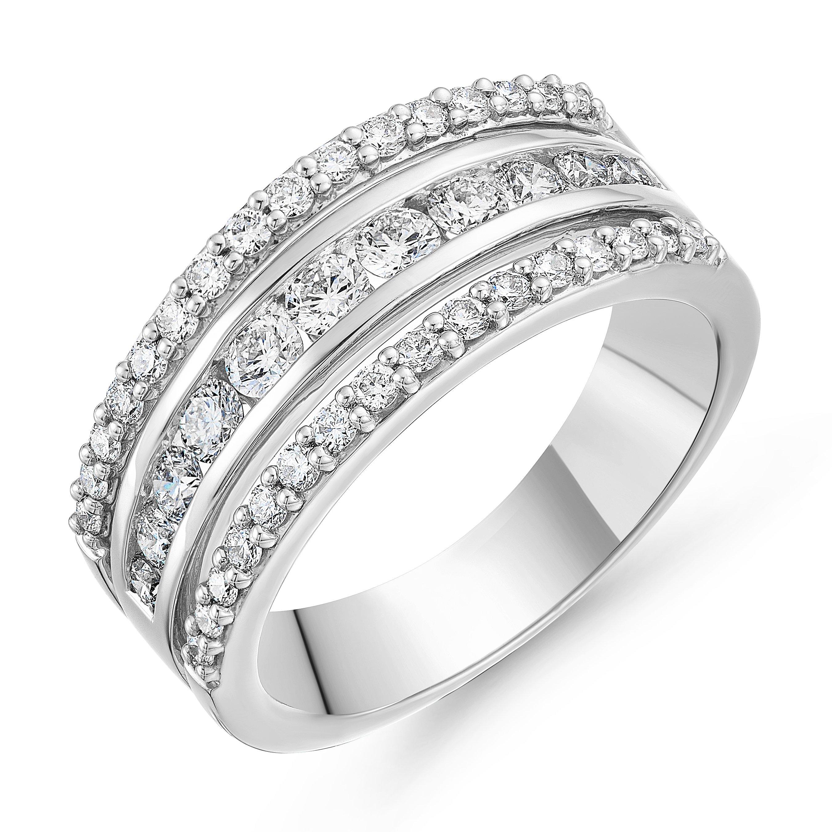 Beaverbrooks Platinum Diamond Half Eternity Ring