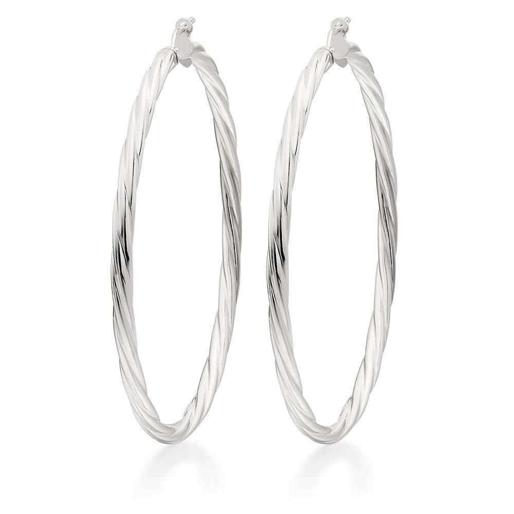 Beaverbrooks Silver Twist Hoop Earrings