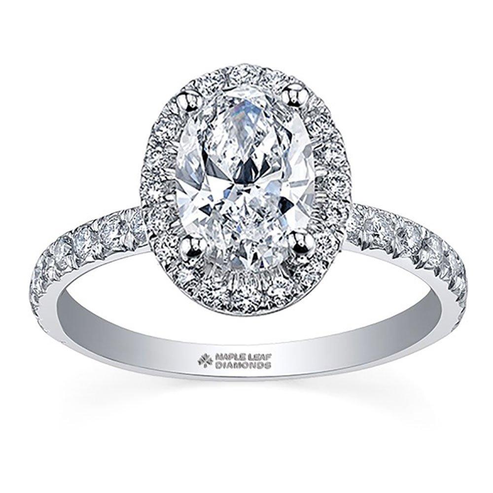 Maple Leaf Diamonds 18ct White Gold Oval Halo Diamond Halo Ring 3 Maple Leaf Diamonds 18ct White Gold Oval Halo Diamond Halo Ring