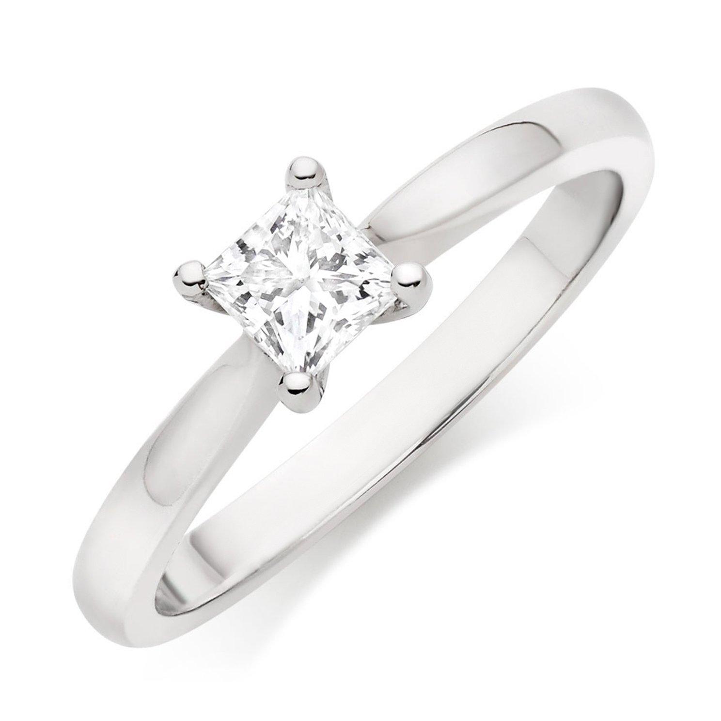 Beaverbrooks Platinum Diamond Princess Cut Solitaire Engagement Ring
