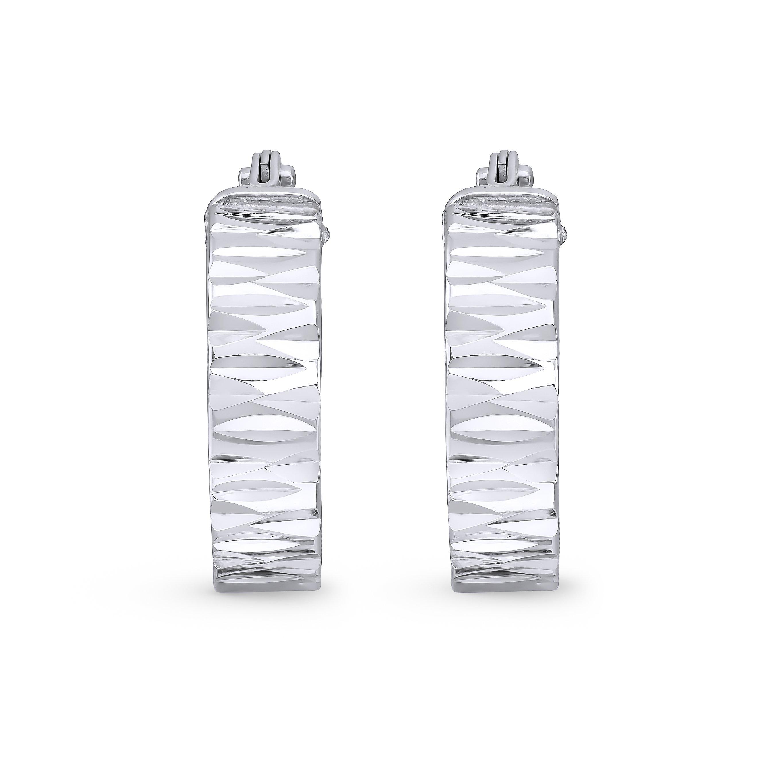Beaverbrooks 9ct White Gold Hoop Earrings