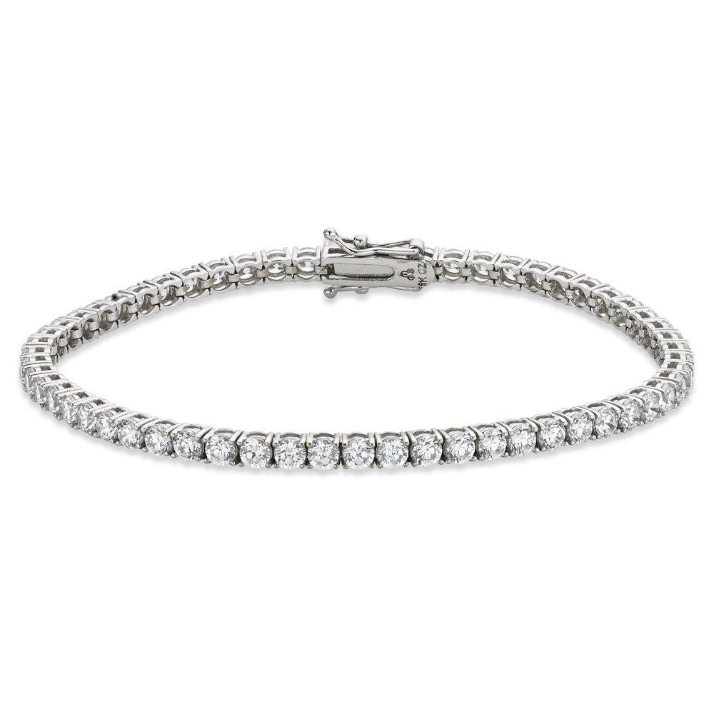 Beaverbrooks 9ct White Gold Cubic Zirconia Bracelet - 20cm