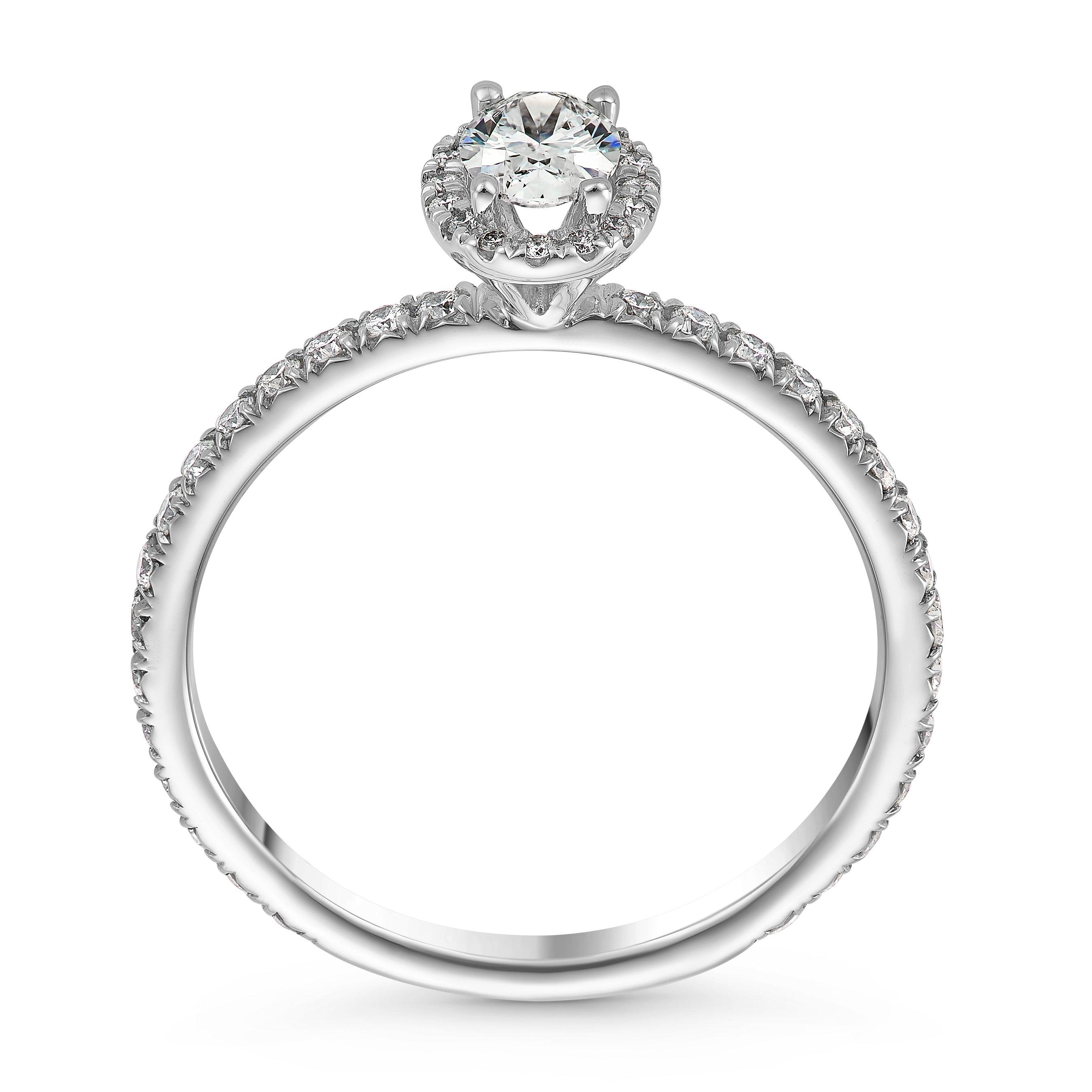 Maple Leaf Diamonds 18ct White Gold Diamond Halo Ring 4 Maple Leaf Diamonds 18ct White Gold Diamond Halo Ring