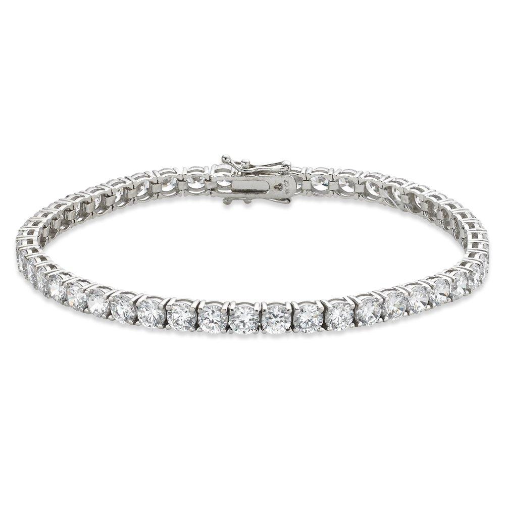 Beaverbrooks 9ct White Gold Cubic Zirconia Tennis Bracelet - 20cm