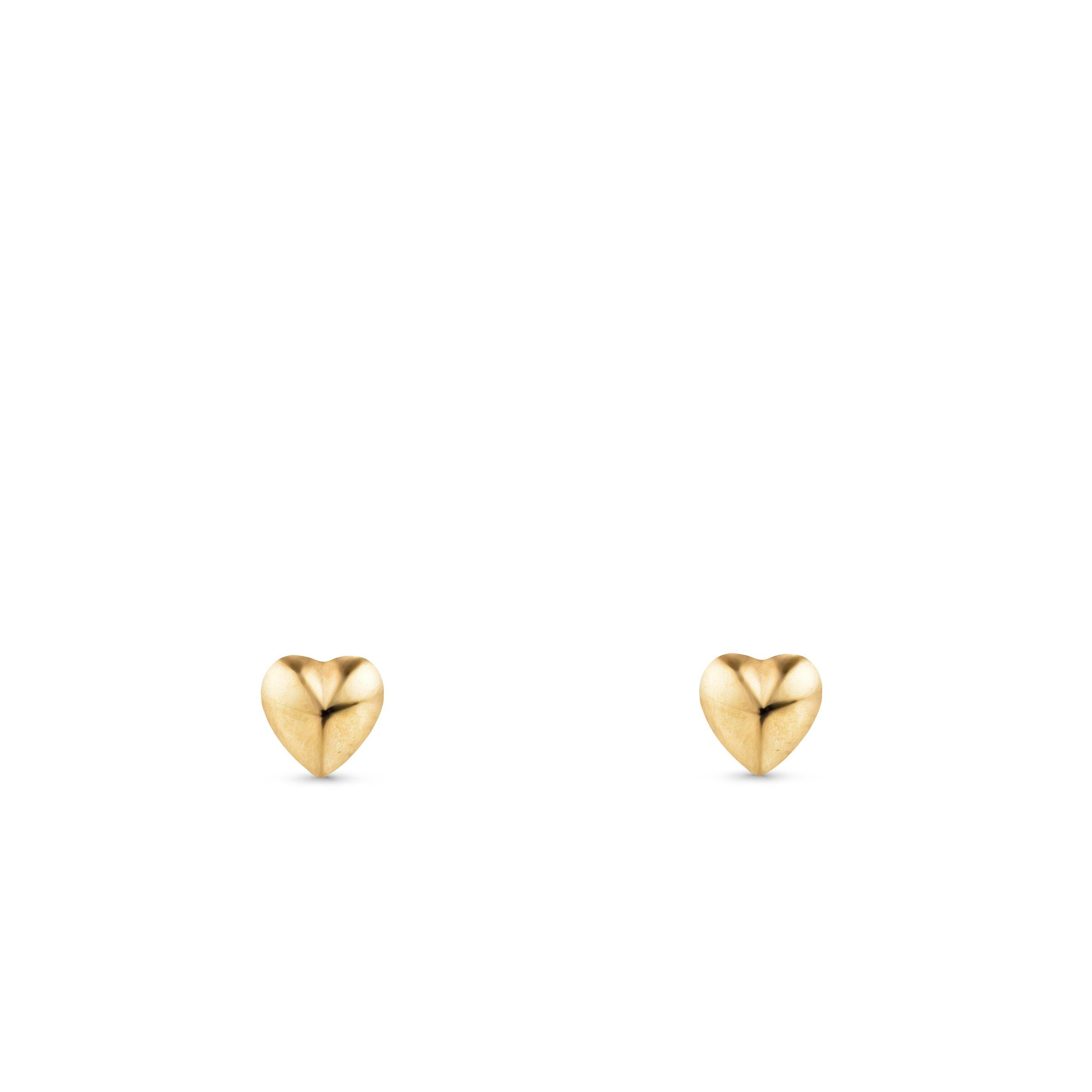 Beaverbrooks Mini B 9ct Yellow Gold Heart Earrings