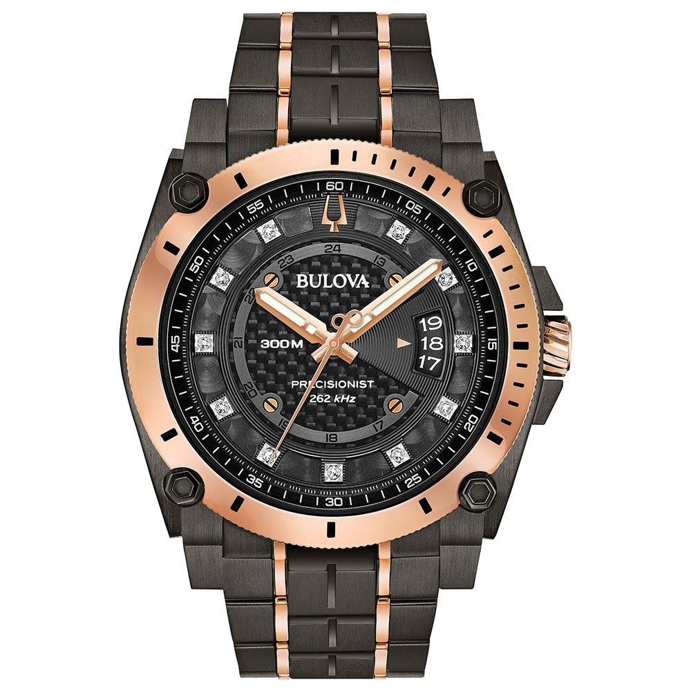 Bulova Icon Champlain 46mm Black Ion and Rose Gold Plated Diamond Menâs Watch