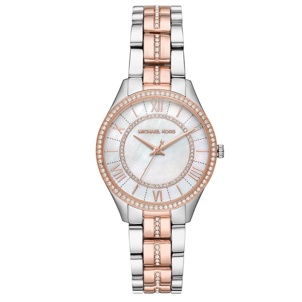 Michael Kors Lauryn Mini 33mm Stainless Steel and Rose Gold Tone Crystal Ladies Watch