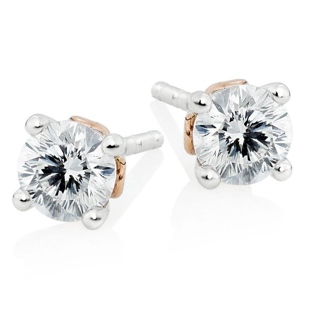 Beaverbrooks Beyond Brilliance 18ct White Gold and Rose Gold Diamond Earrings