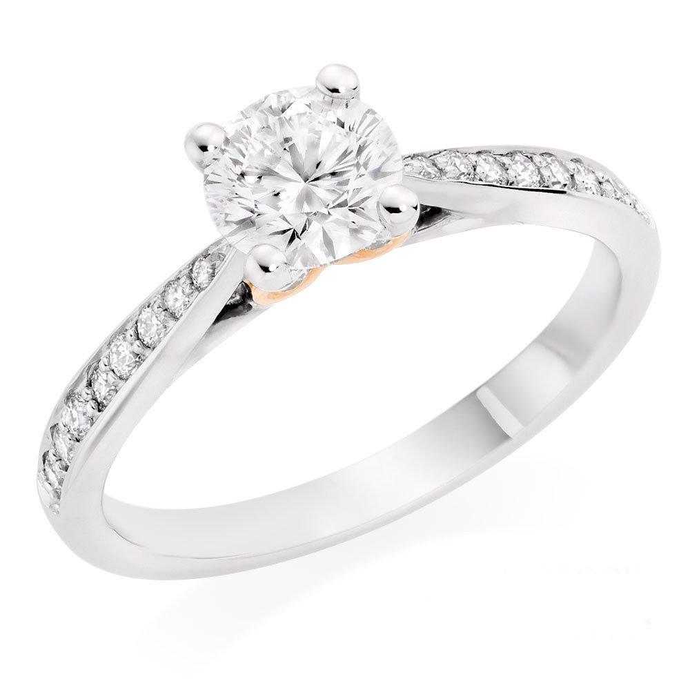 Beaverbrooks Beyond Brilliance 18ct White Gold and Rose Gold Diamond Solitaire Ring