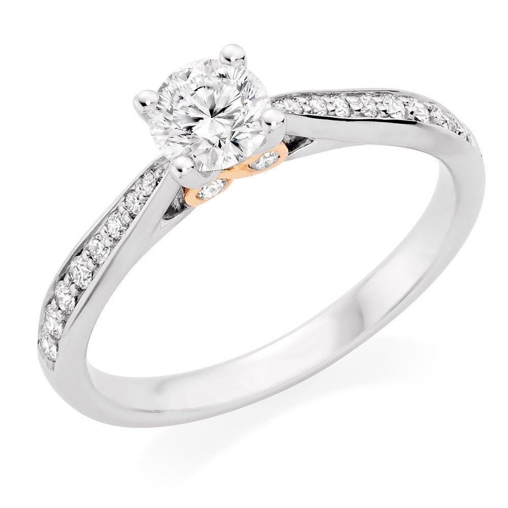 Beaverbrooks Beyond Brilliance 18ct White Gold and Rose Gold Diamond Solitaire Ring