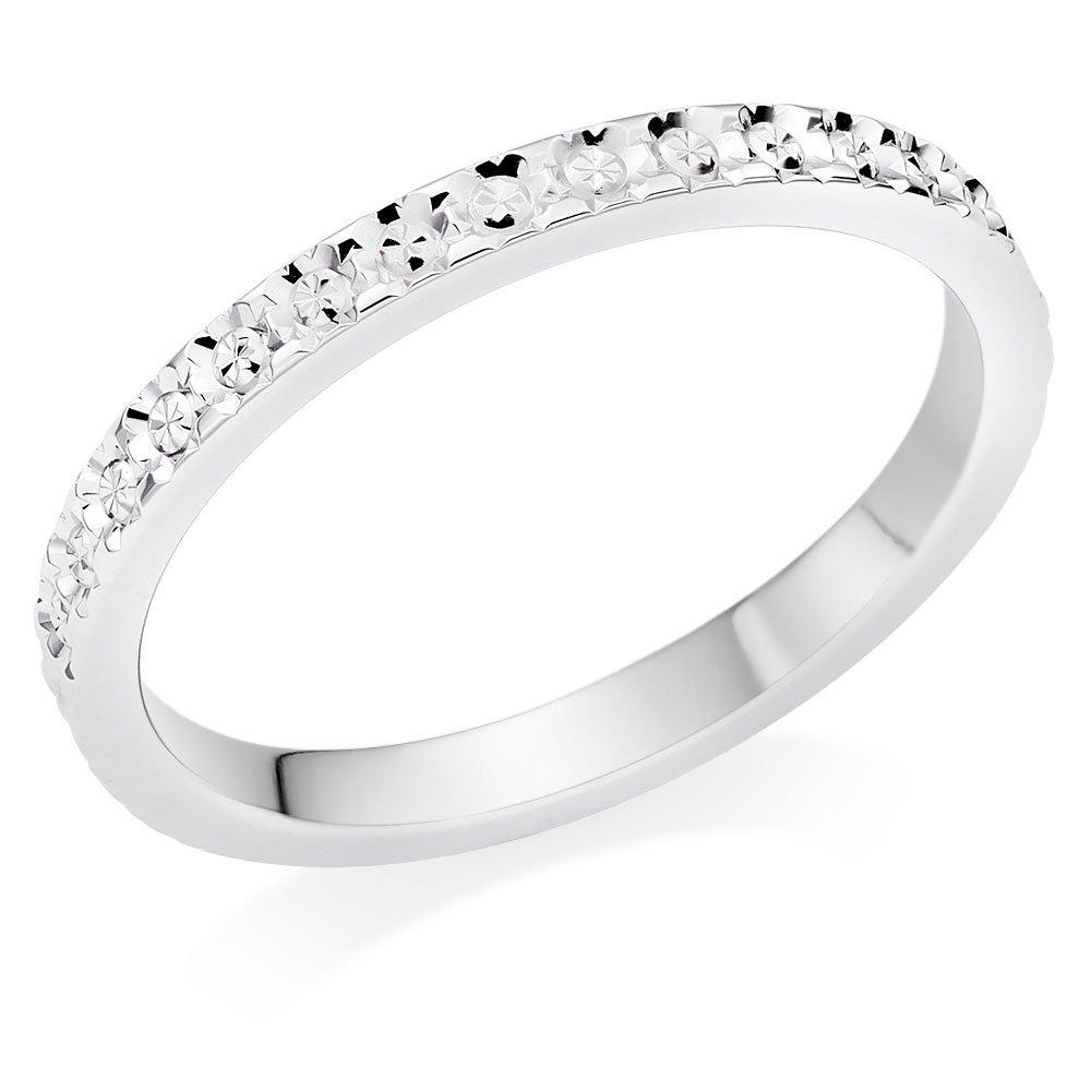 Beaverbrooks 9ct White Gold 2mm Sparkle Cut Wedding Ring
