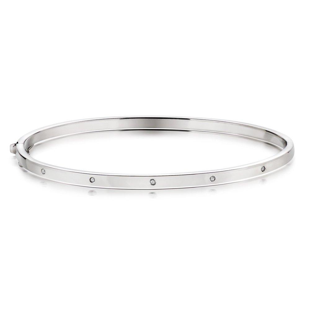 Beaverbrooks 9ct White Gold Diamond Set Bangle