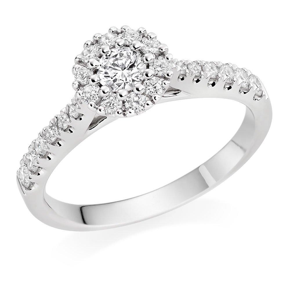 Beaverbrooks Platinum Diamond Halo Ring