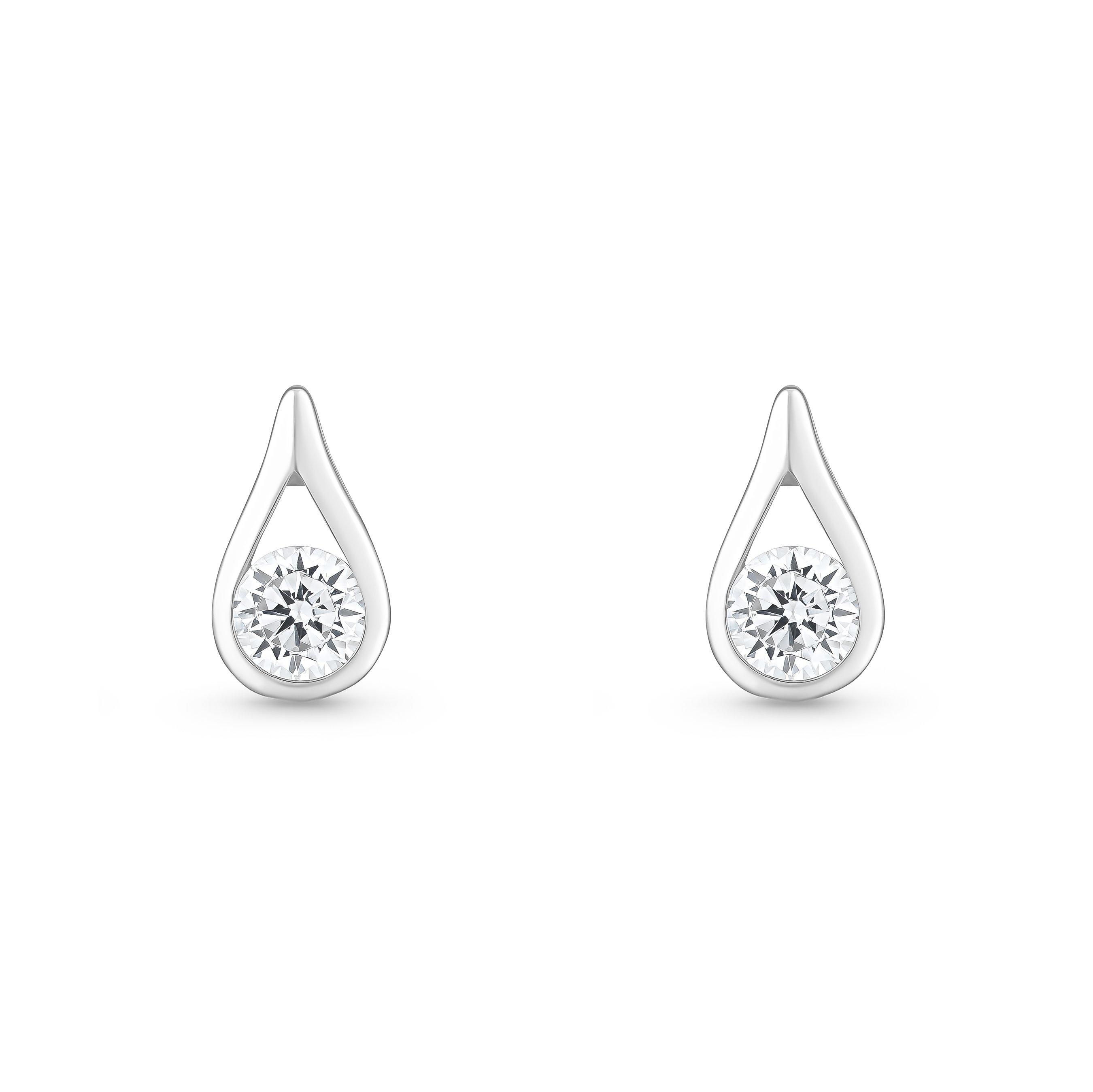 Beaverbrooks 9ct White Gold Cubic Zirconia Stud Earrings