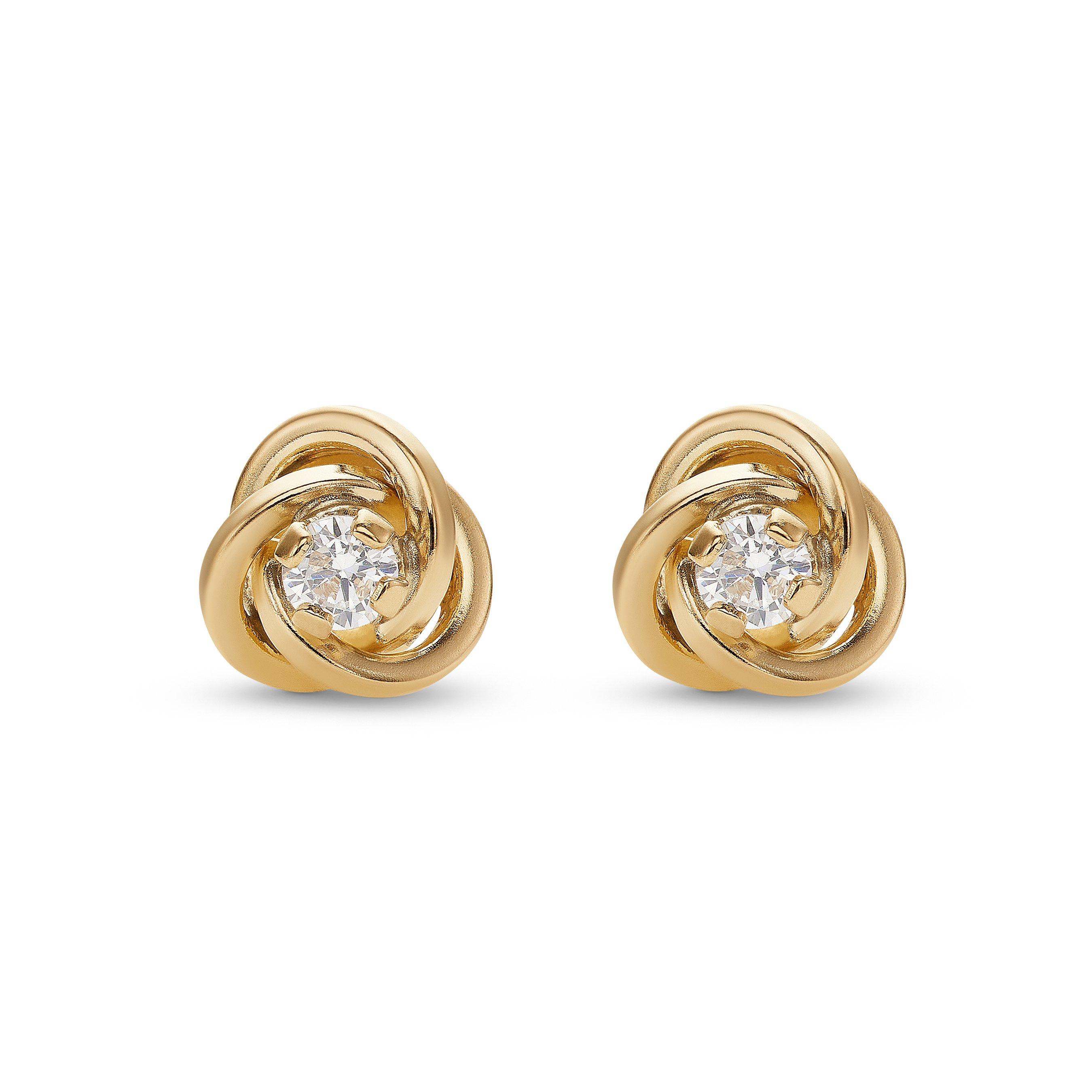 Beaverbrooks 9ct Yellow Gold Cubic Zirconia Stud Earrings