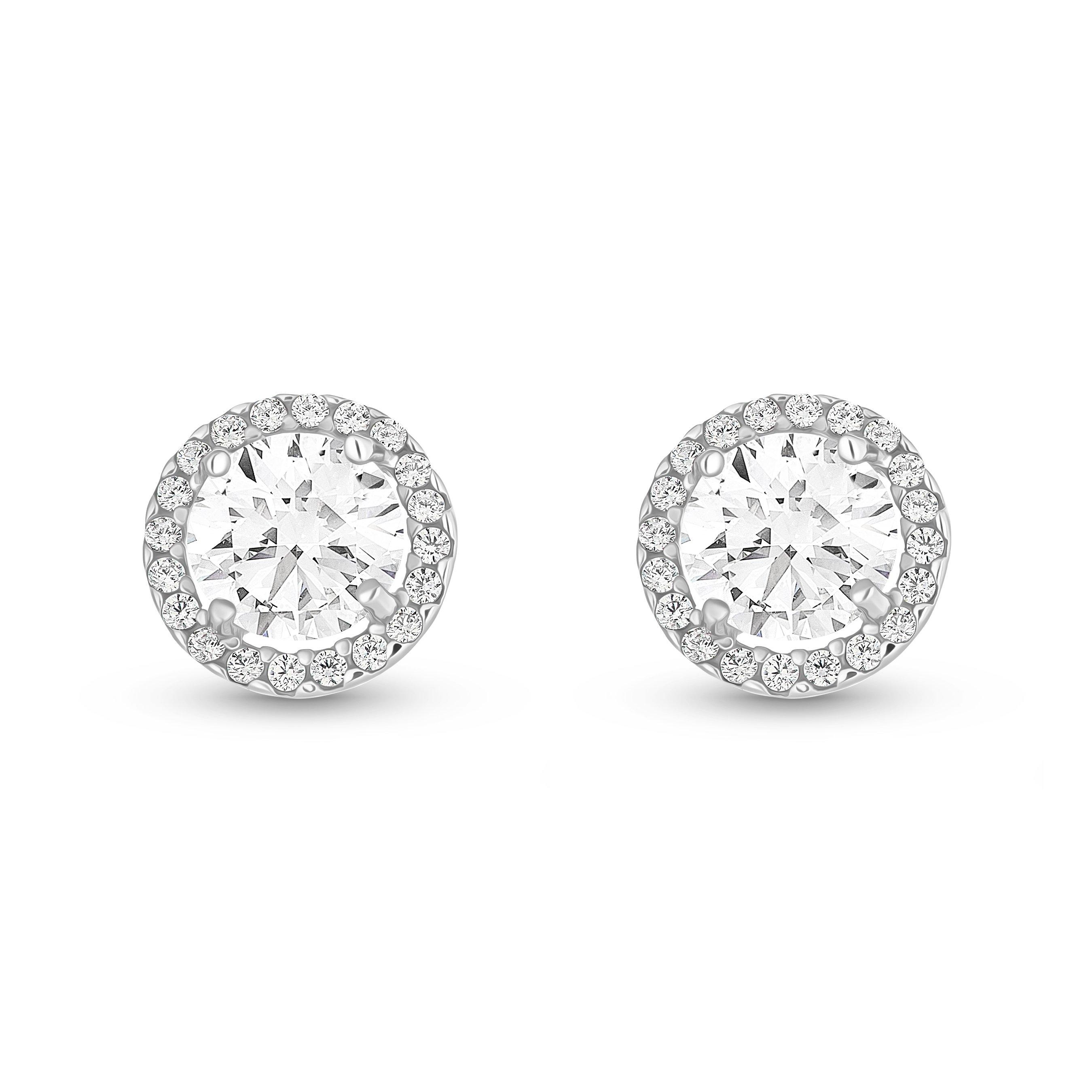 Beaverbrooks 9ct White Gold Cubic Zirconia Stud Earrings