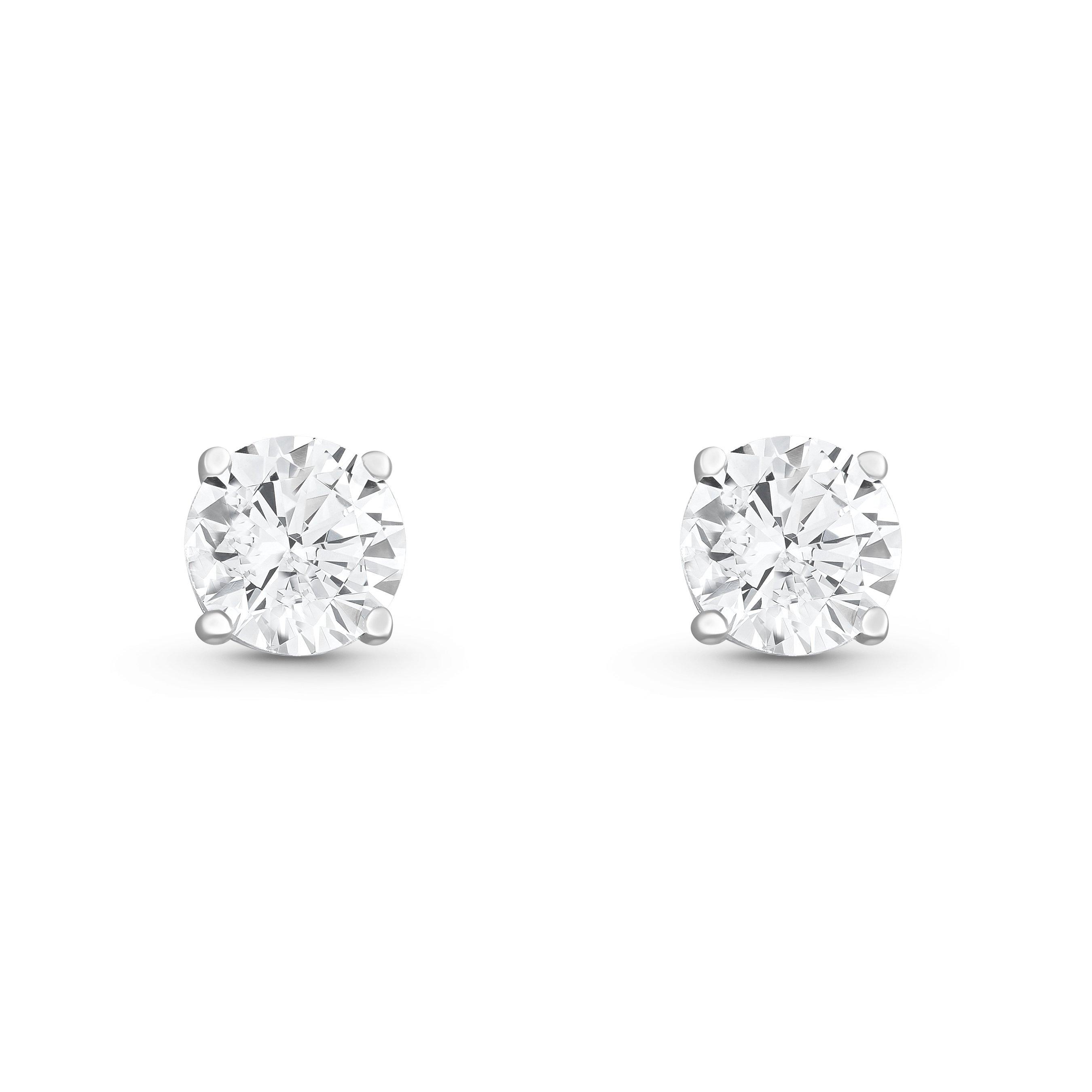 Beaverbrooks 9ct White Gold Cubic Zirconia Stud Earrings