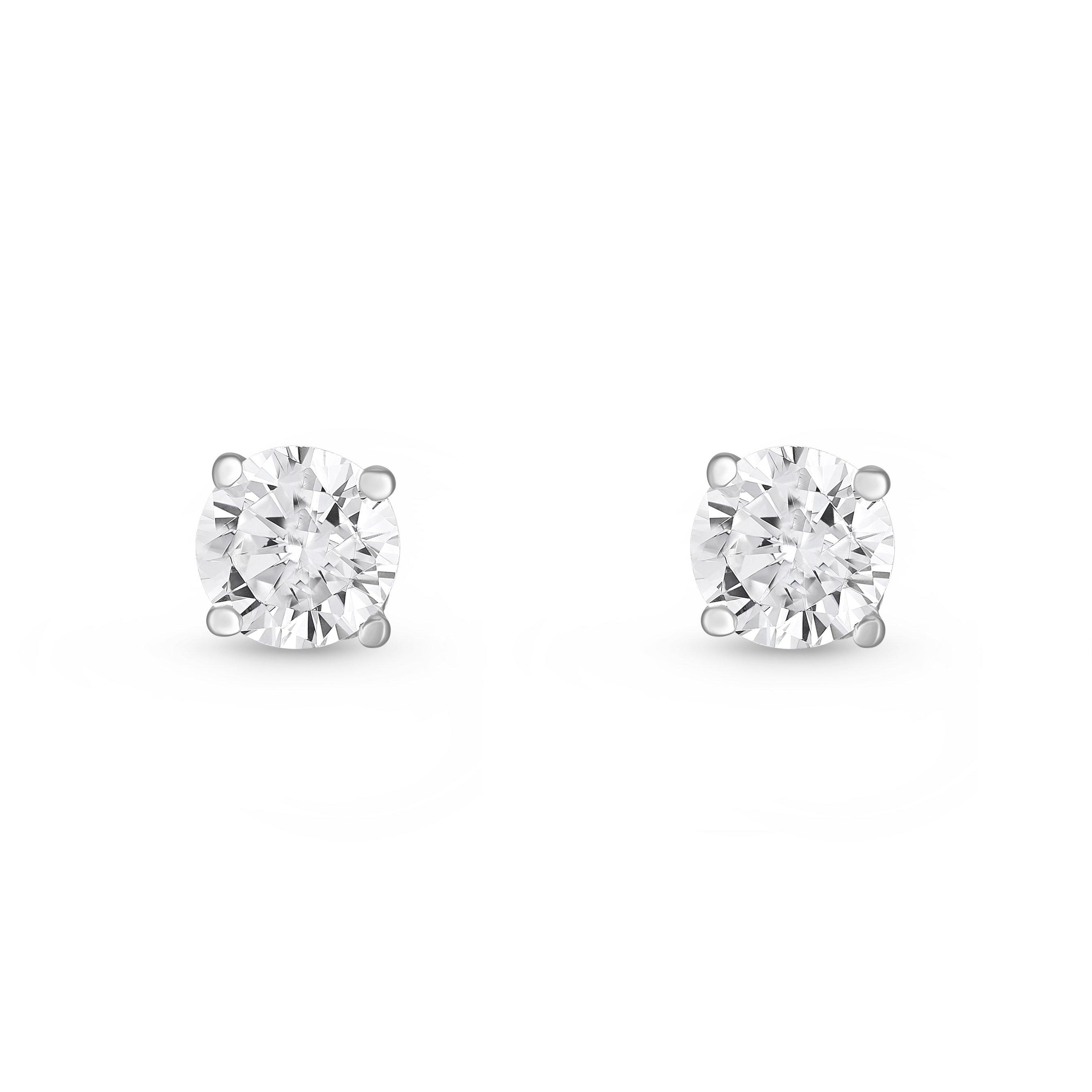 Beaverbrooks 9ct White Gold Cubic Zirconia Stud Earrings