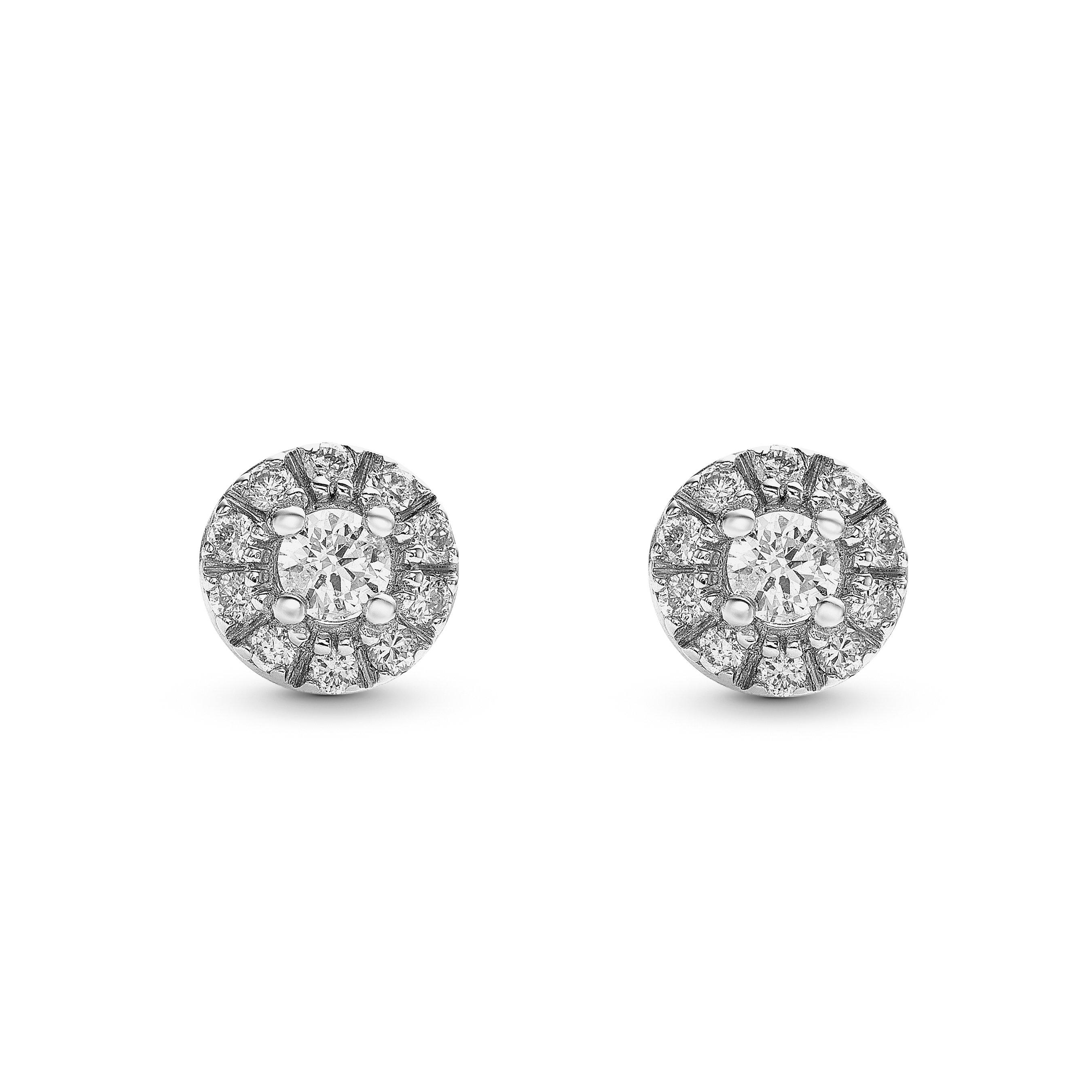 Beaverbrooks 9ct White Gold Diamond Stud Earrings
