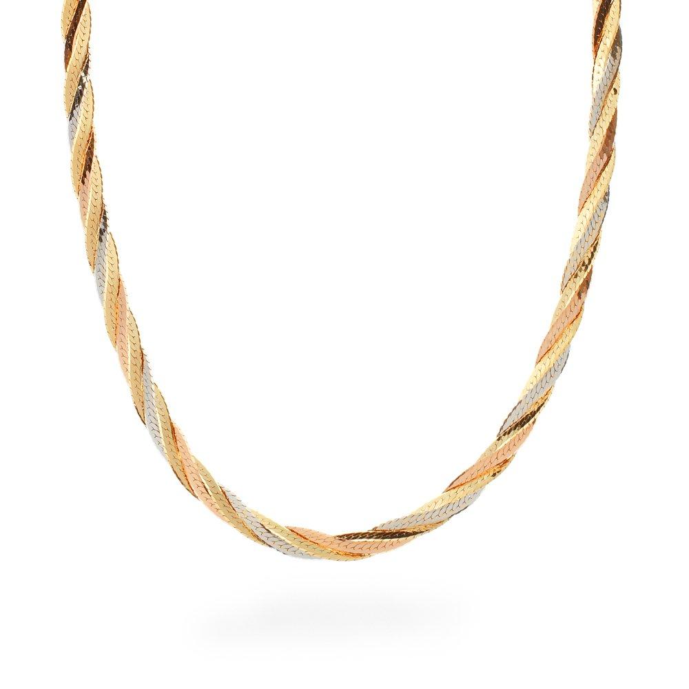 Beaverbrooks 9ct Yellow Gold, White Gold and Rose Gold Necklace