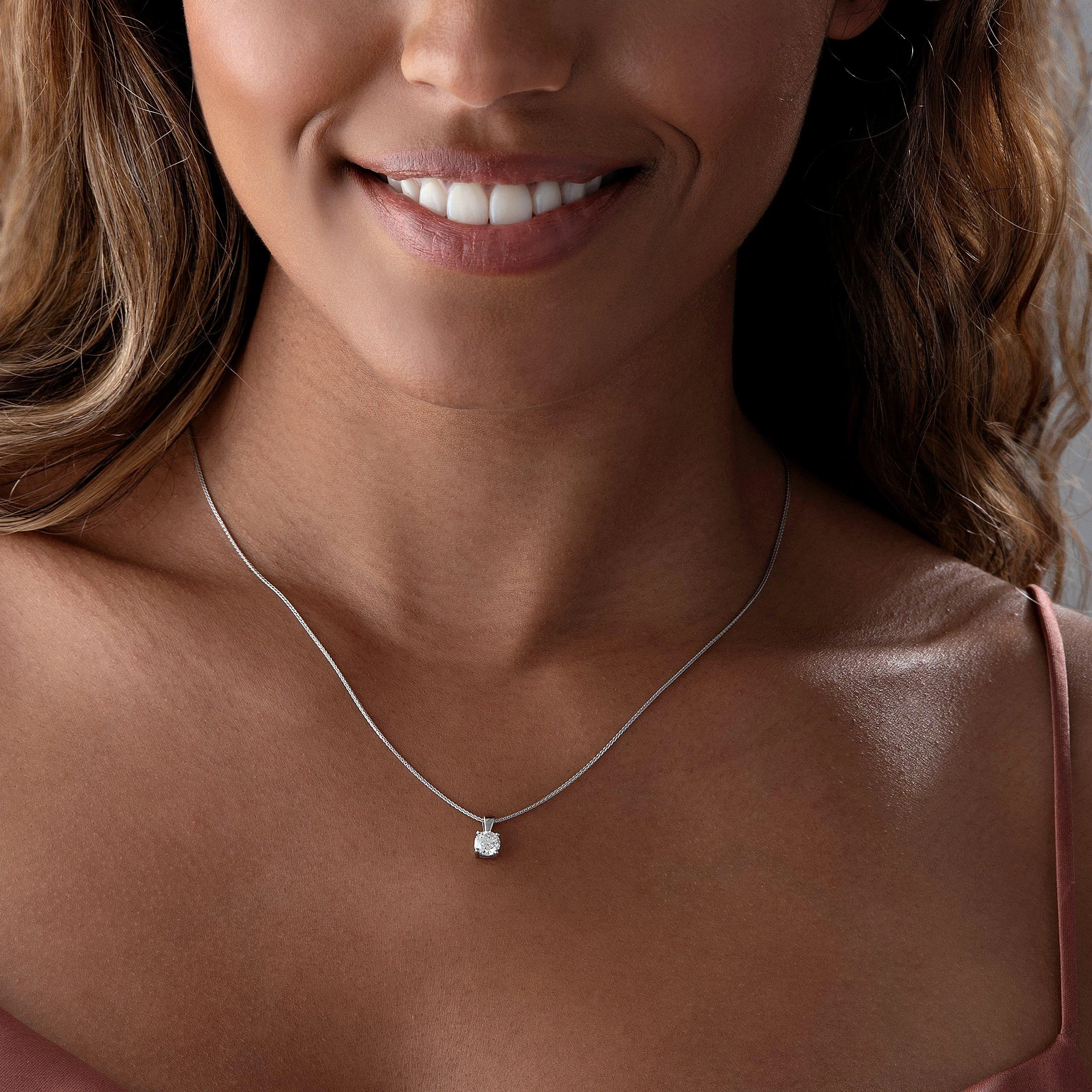 Beaverbrooks Platinum Diamond Solitaire Pendant 3 Beaverbrooks Platinum Diamond Solitaire Pendant