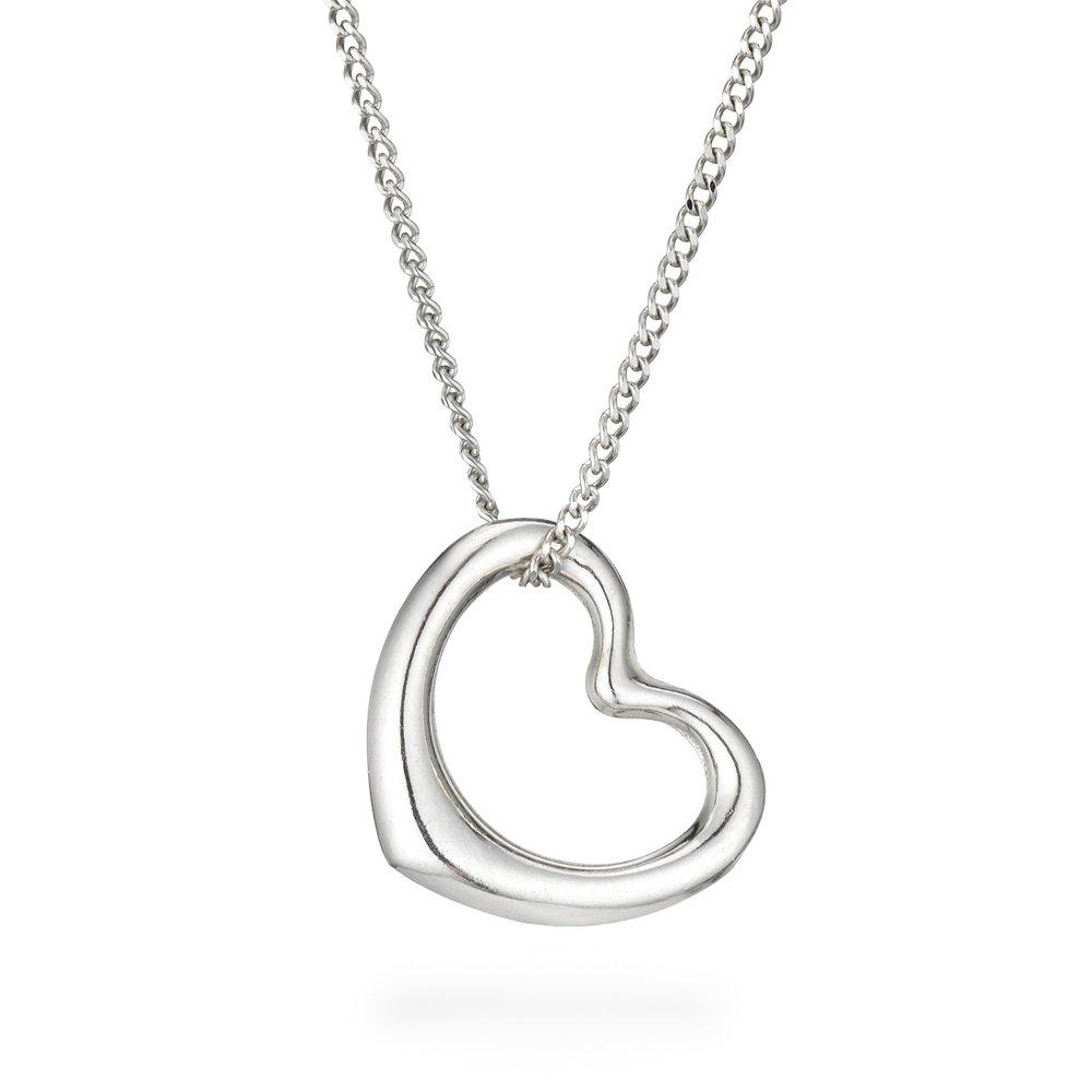 Beaverbrooks 9ct White Gold Heart Pendant