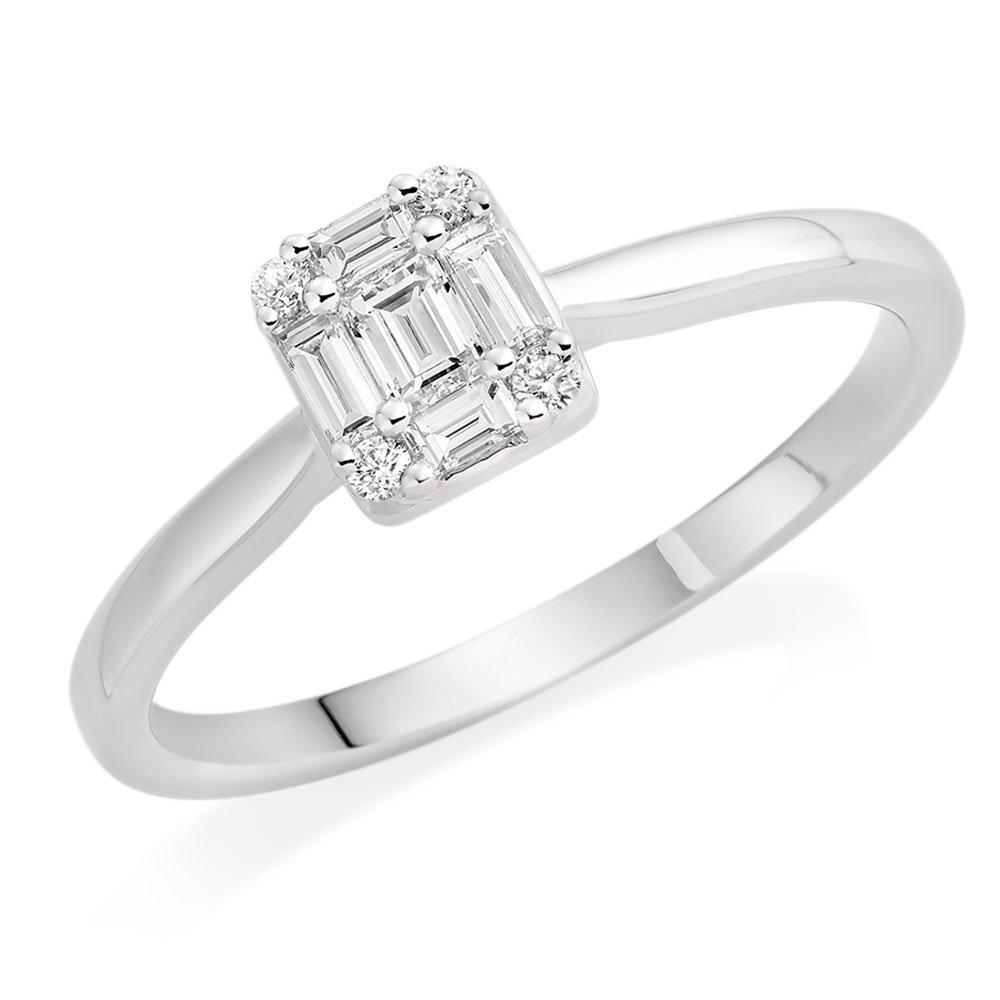 Beaverbrooks 18ct White Gold Diamond Cluster Ring