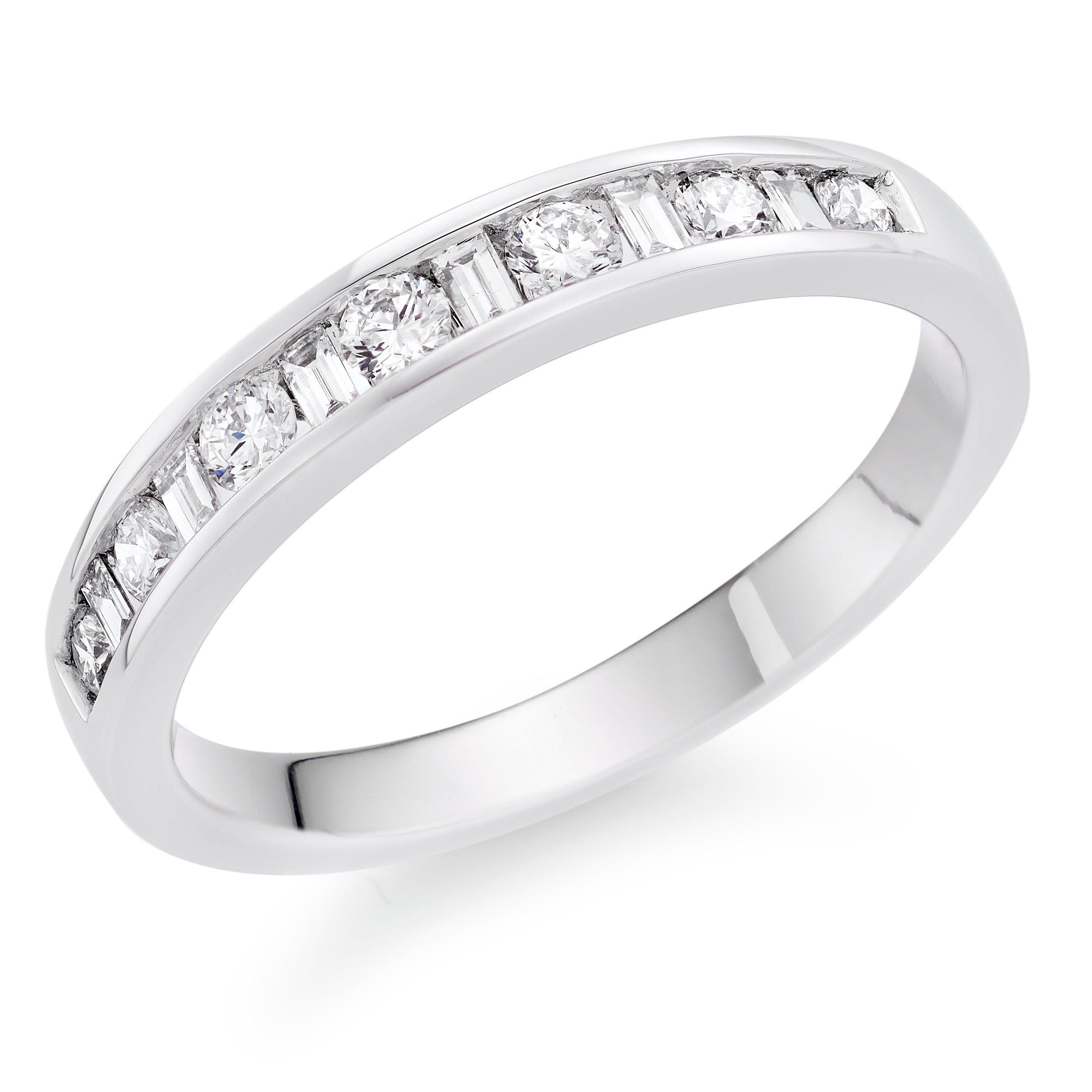 Beaverbrooks Platinum Diamond Half Eternity Ring