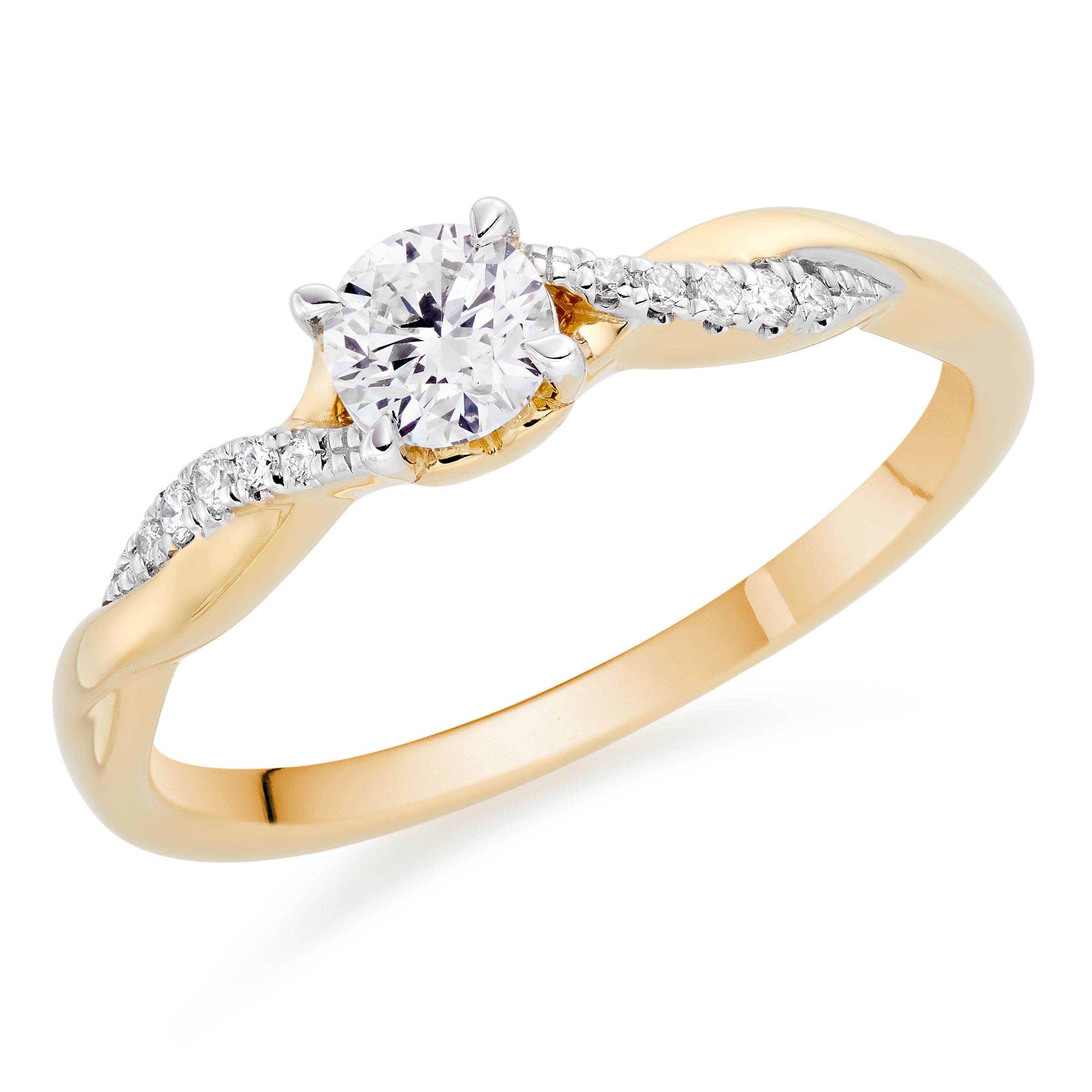 Beaverbrooks 18ct Yellow Gold Diamond Solitaire Ring