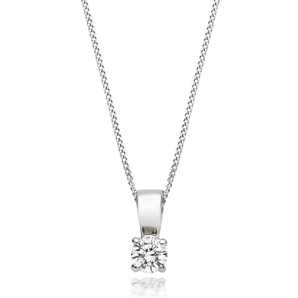 Beaverbrooks Platinum Diamond Solitaire Pendant