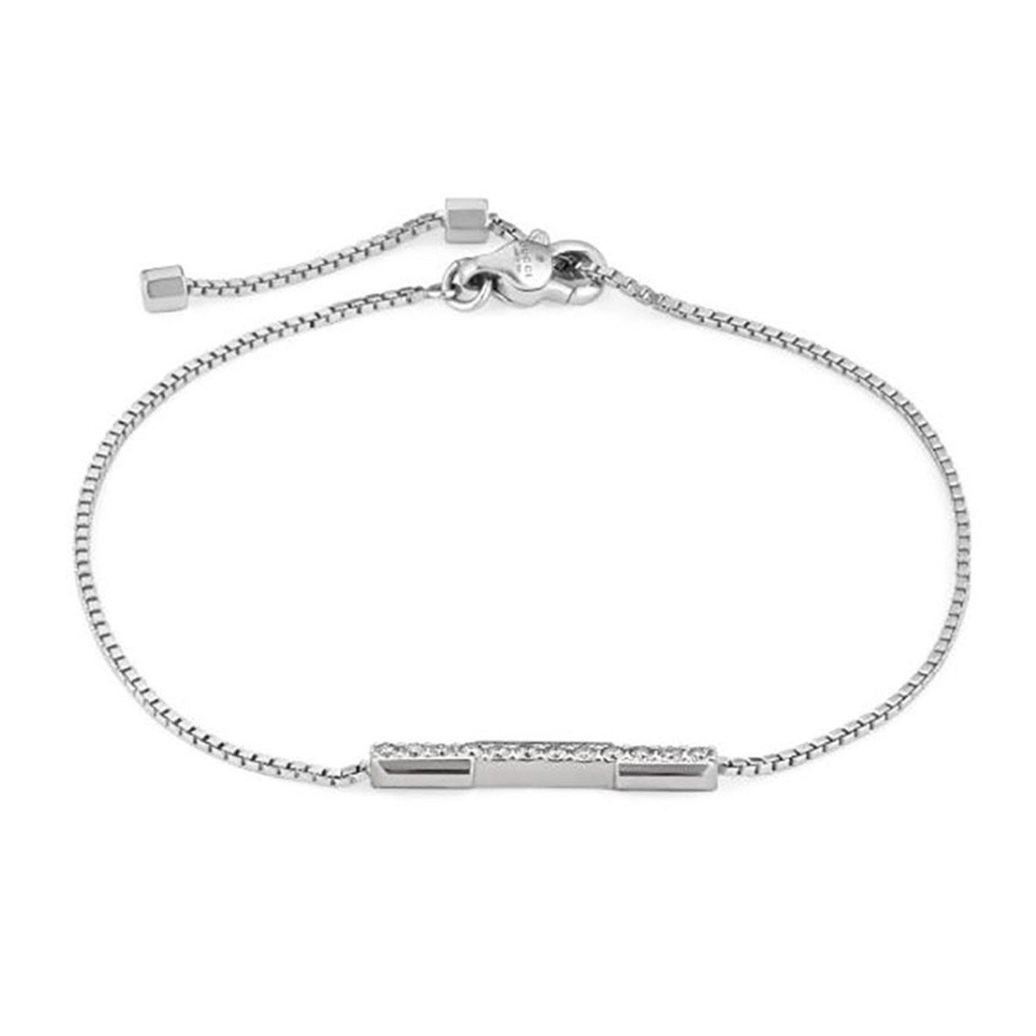 Gucci Link to Love 18ct White Gold Diamond Bar Bracelet