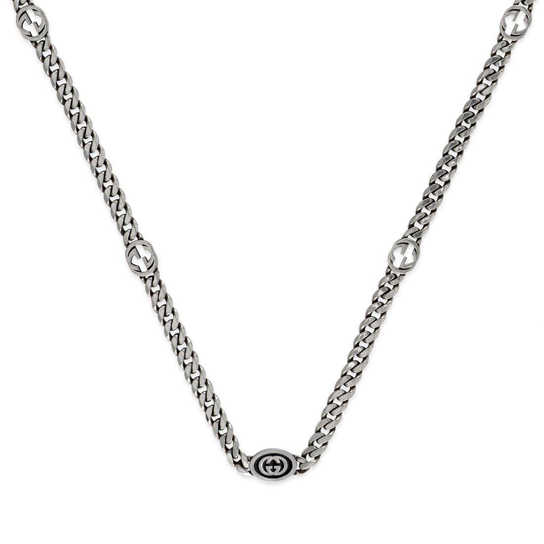 Gucci Interlocking Silver Necklace