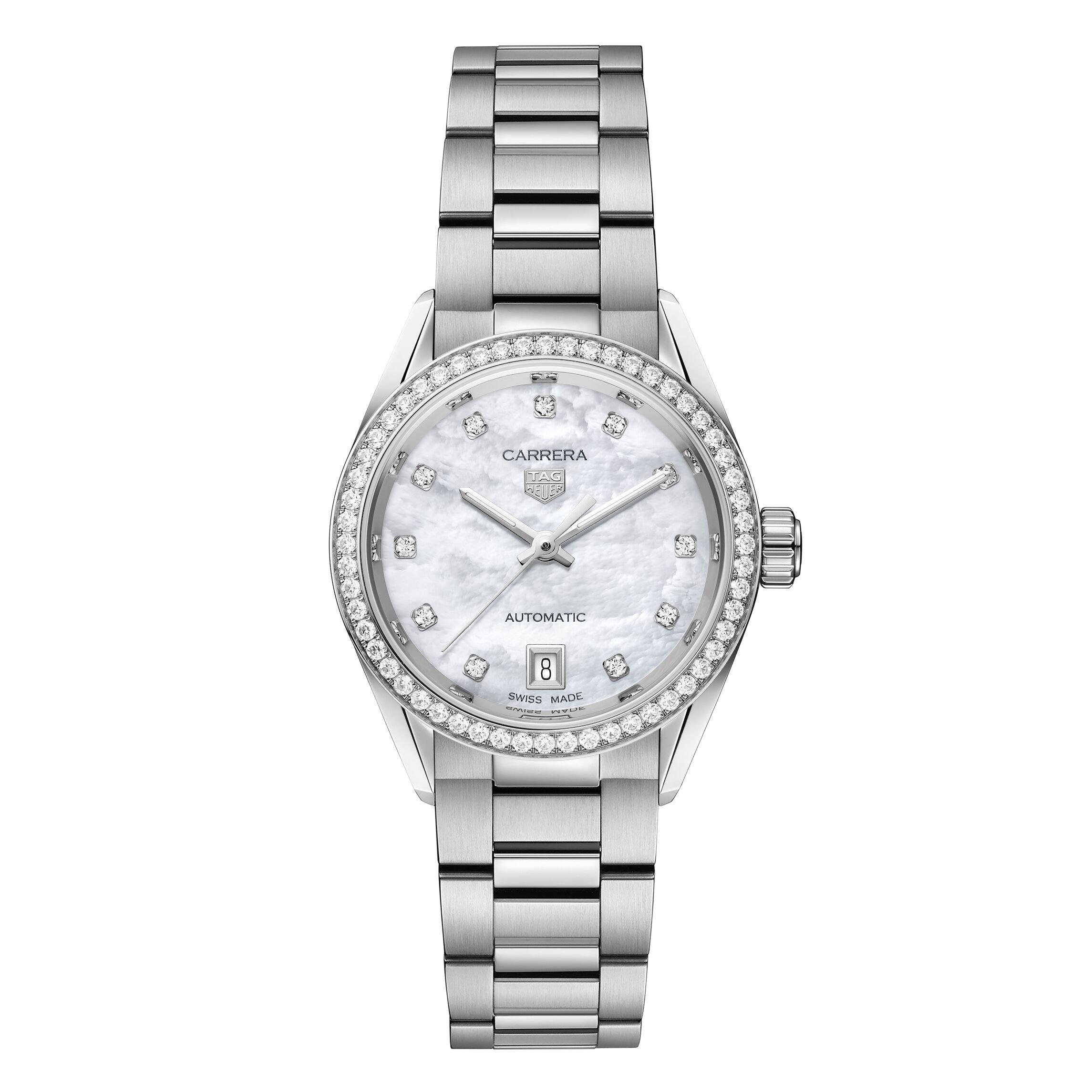 TAG Heuer Carrera Date 29mm Mother of Pearl Diamond Automatic Ladies Watch