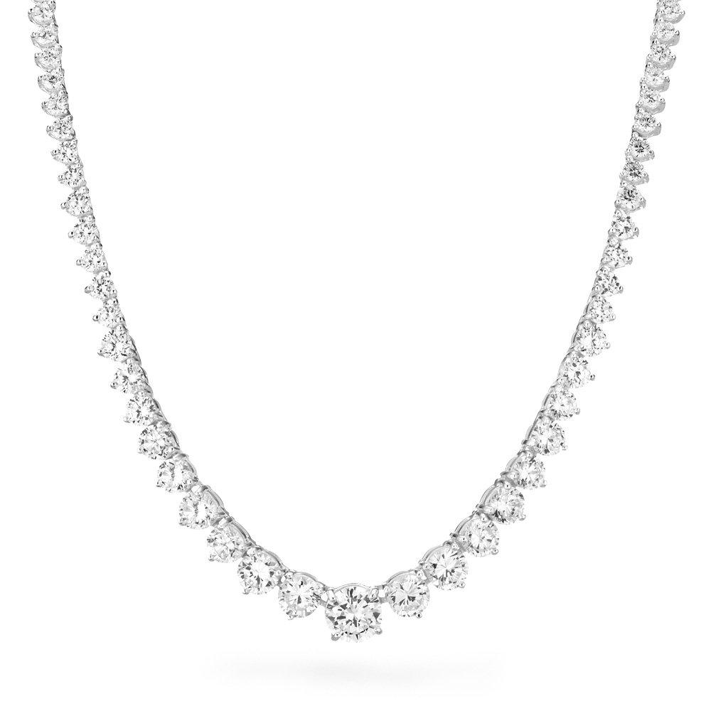 Beaverbrooks Silver Cubic Zirconia Necklace - 45cm