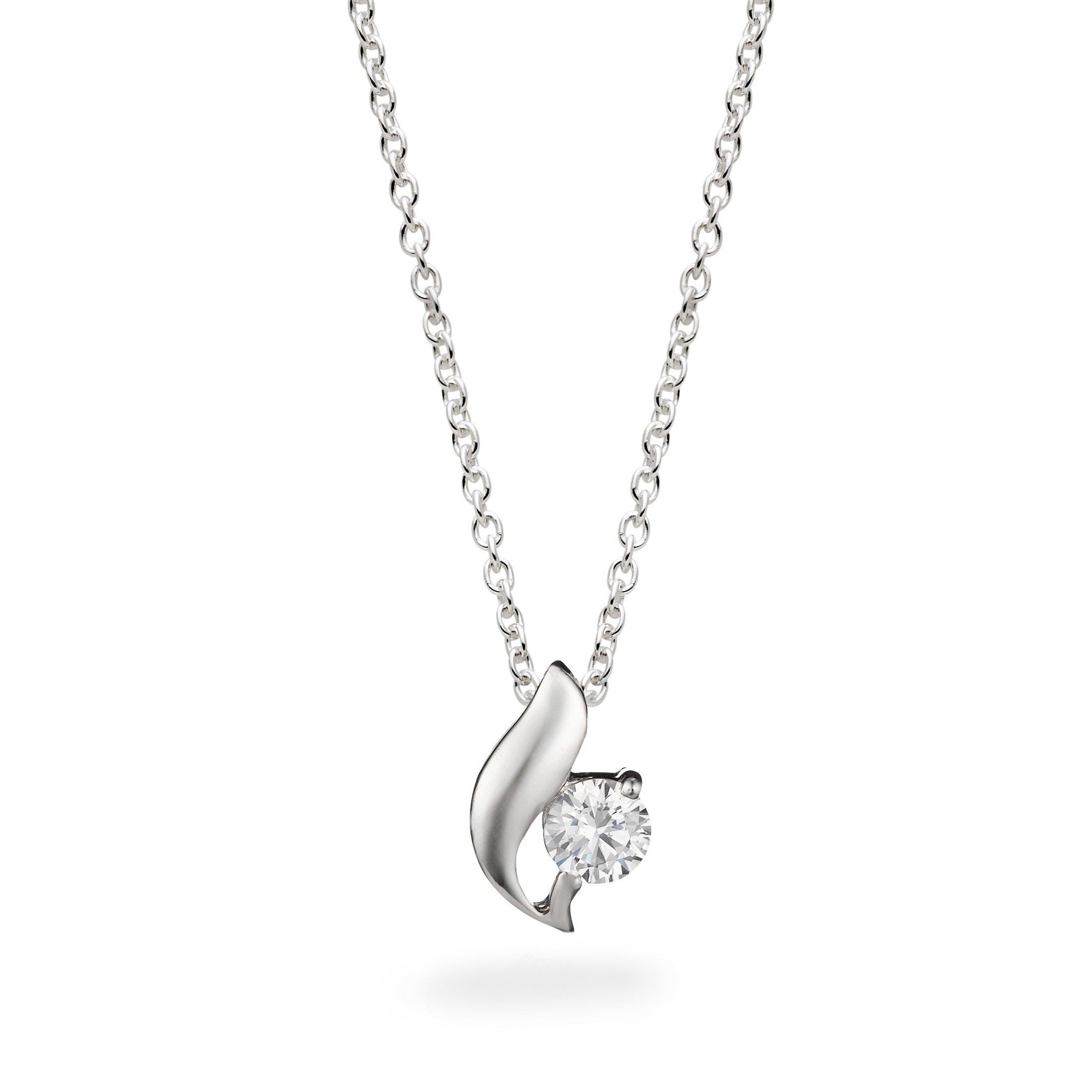 Beaverbrooks Silver Cubic Zirconia Pendant