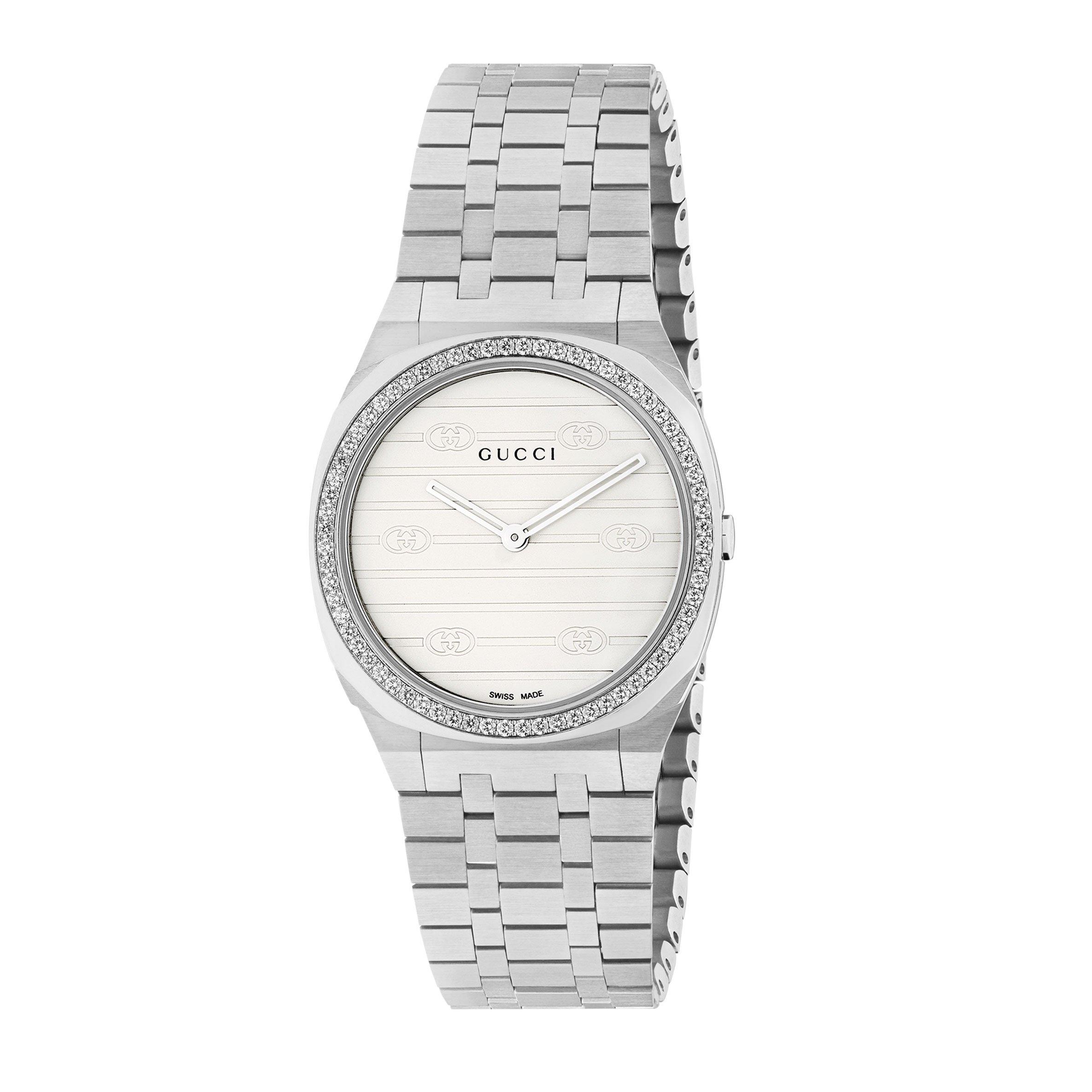 Gucci 25H 30mm Diamond Ladies Watch