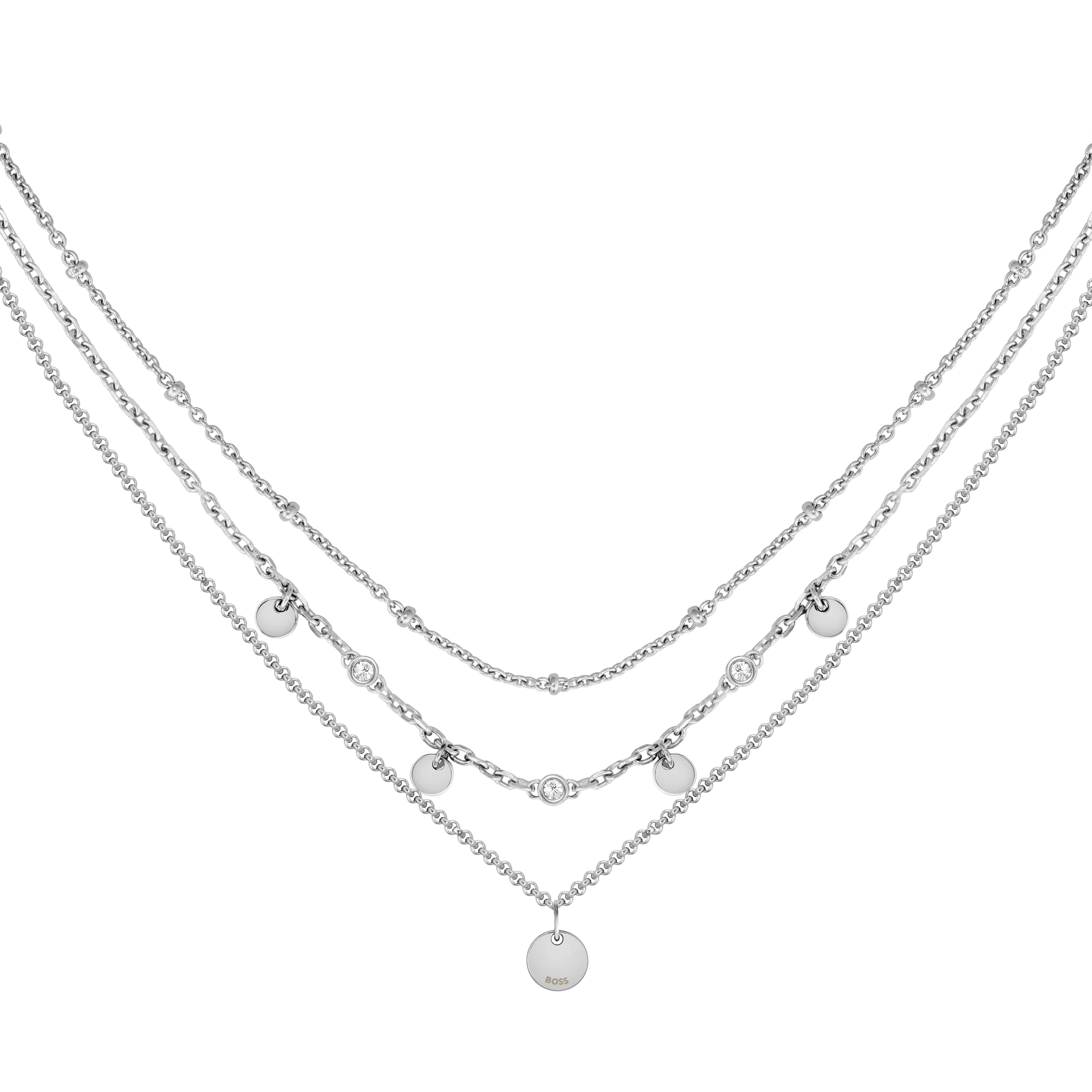 BOSS Iris Stainless Steel Triple Layered Necklace