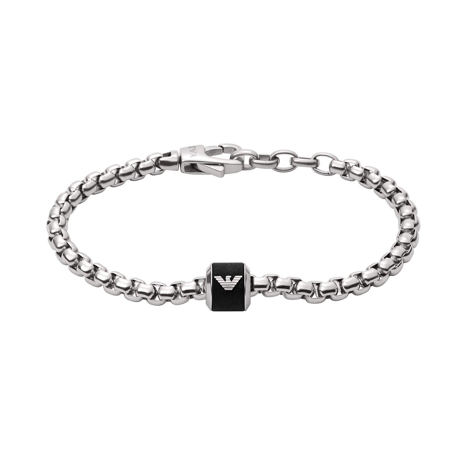 Emporio Armani Black Marble Chain Menâs Bracelet