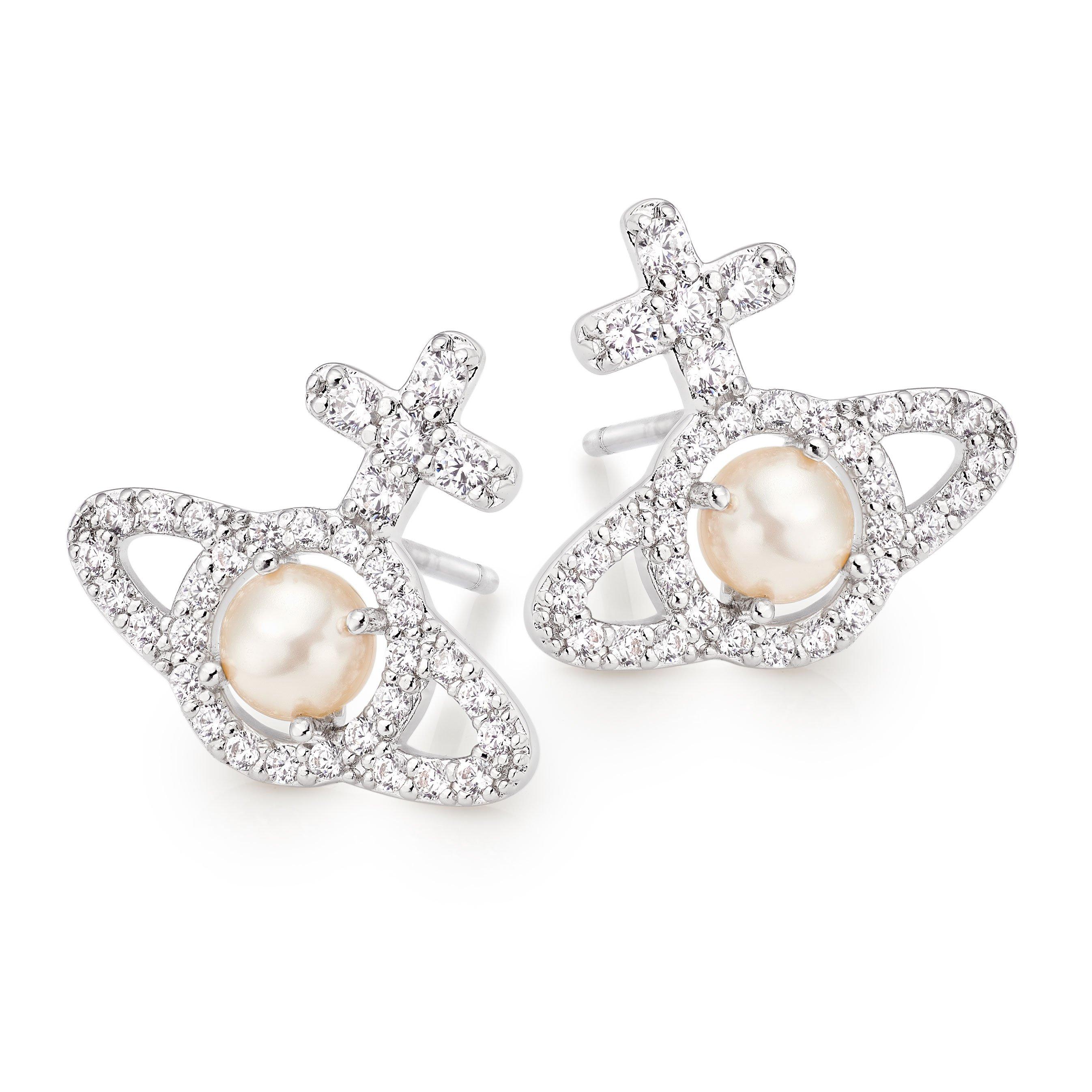 Vivienne Westwood Olympia Cubic Zirconia Pearl Earrings
