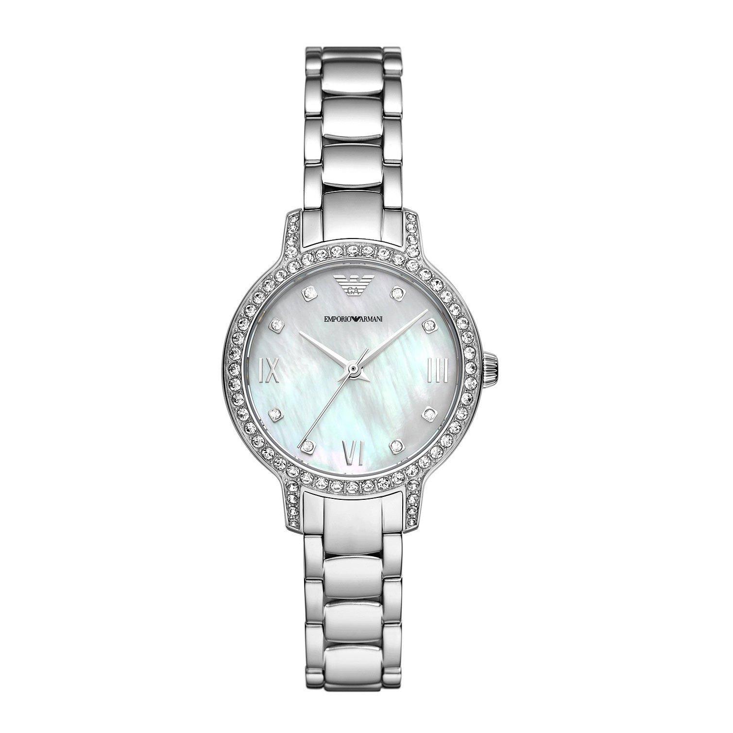 Emporio Armani 32mm Mother of Pearl Crystal Ladies Watch