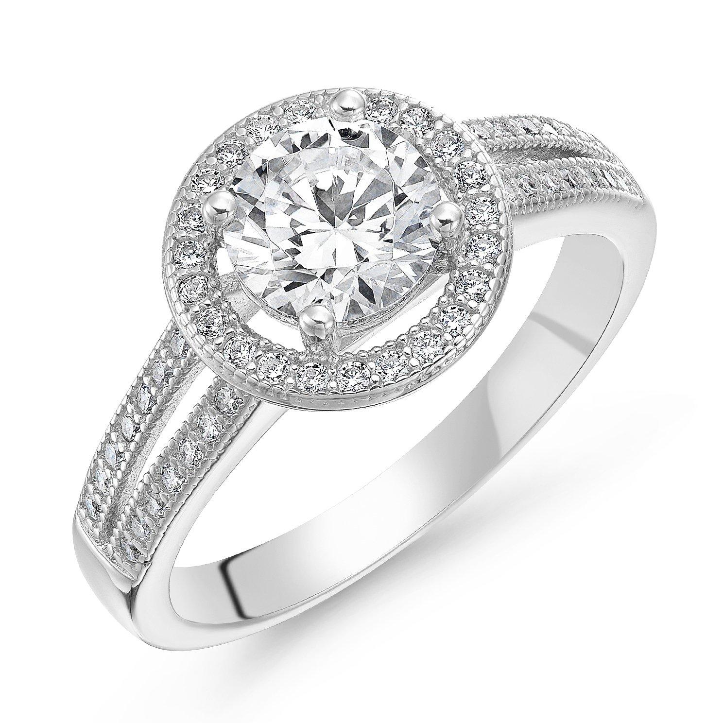 Beaverbrooks Silver Cubic Zirconia Ring